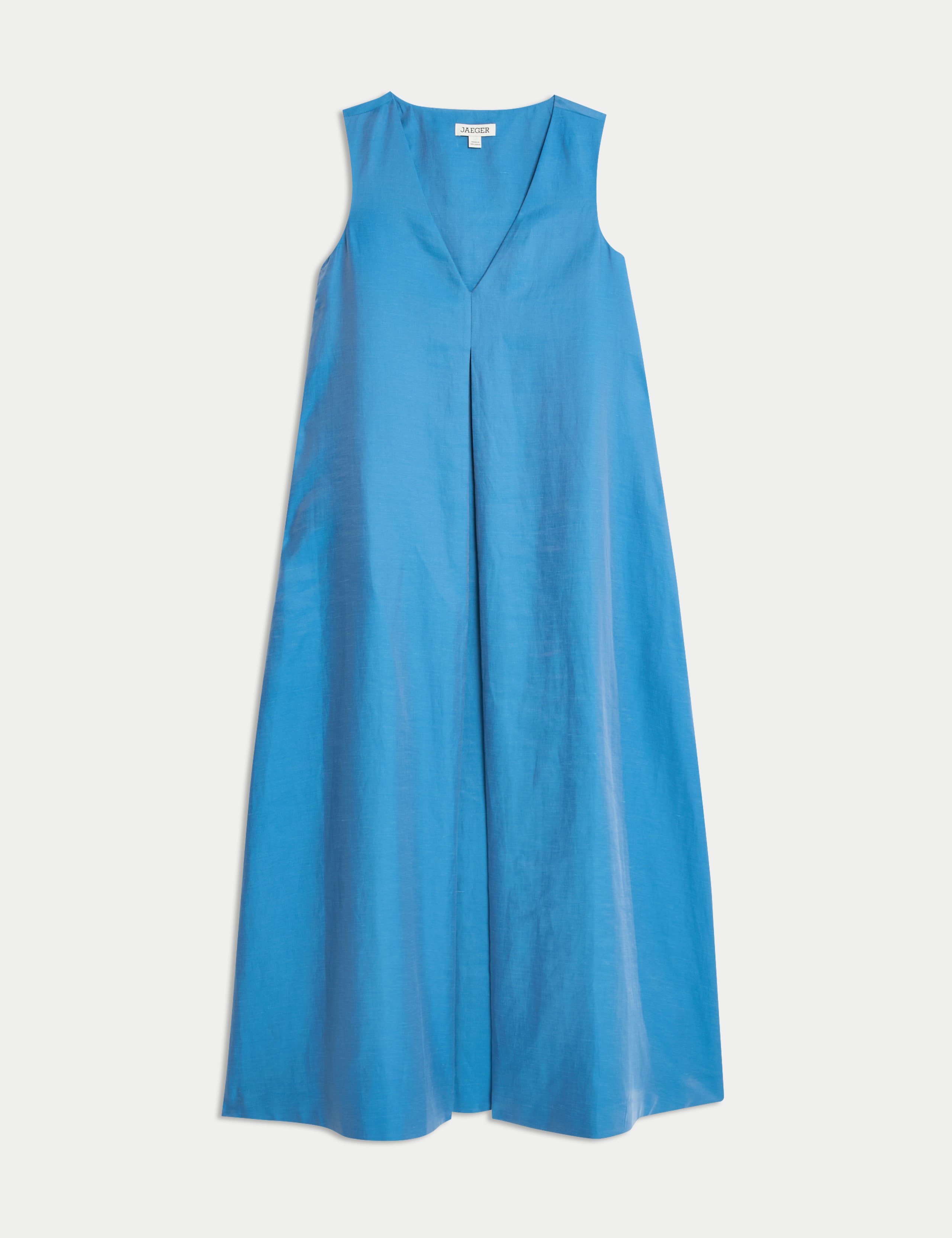 Linen Rich Shimmer V-Neck Midi Dress 2 of 8