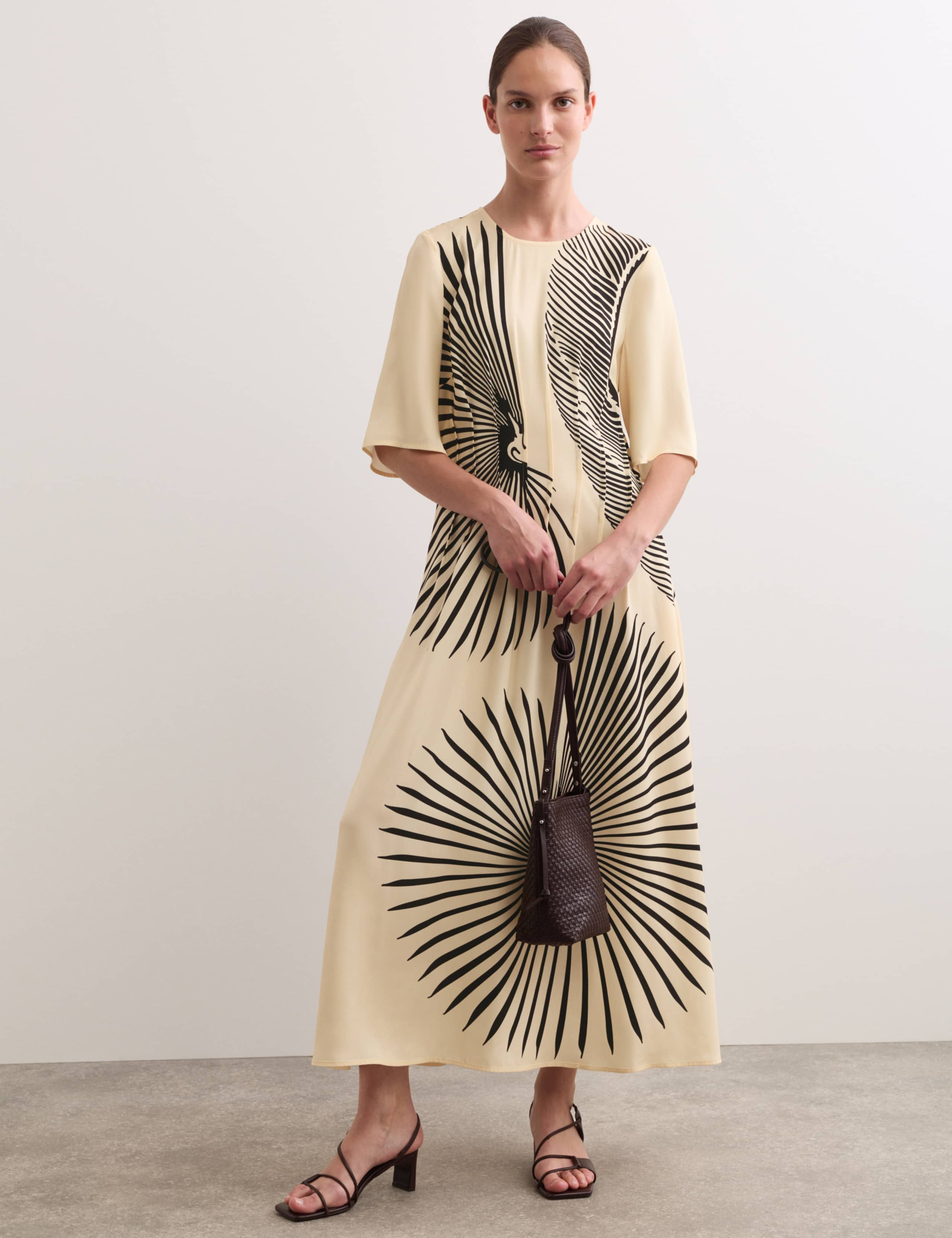 Fan Print Midi Dress 1 of 6