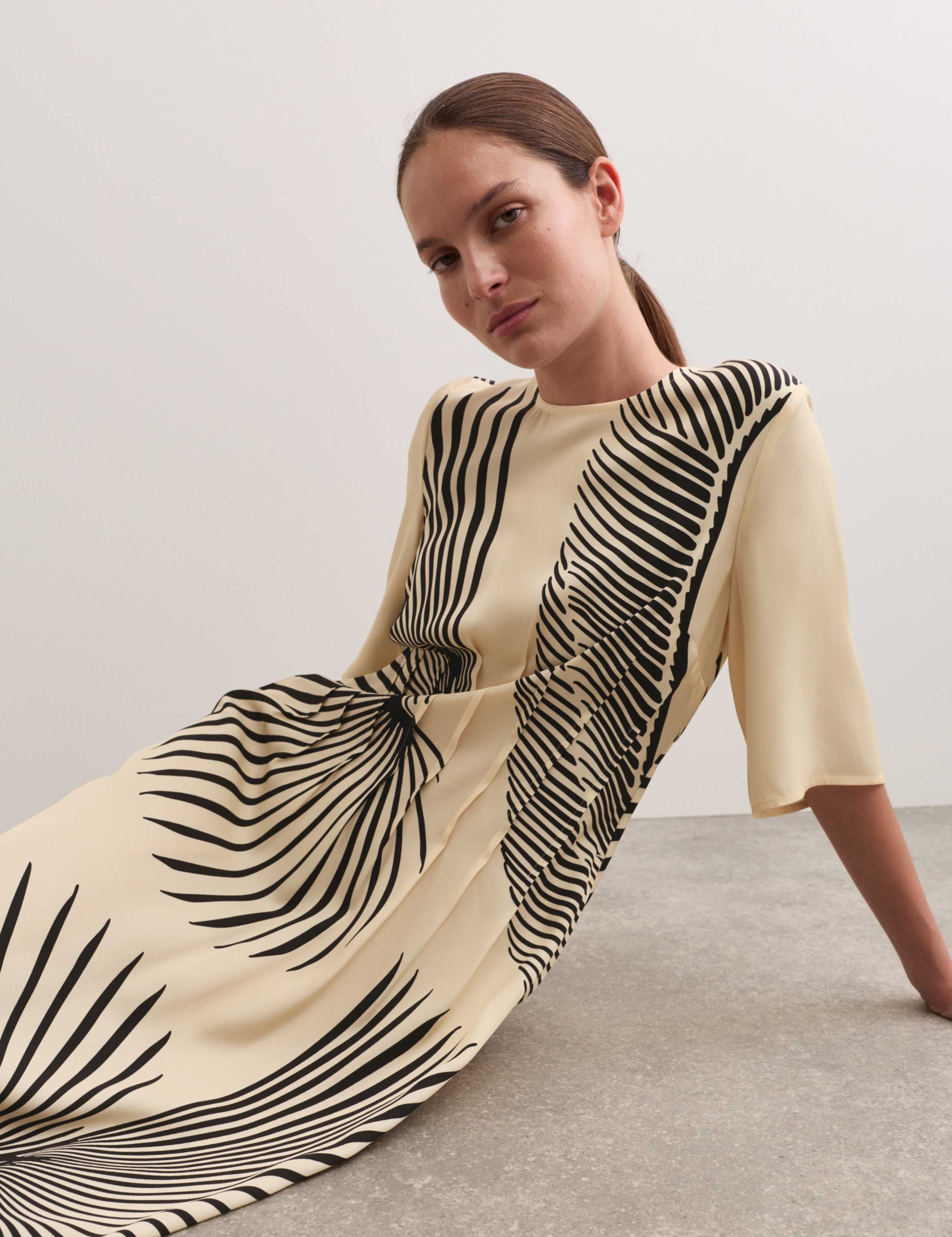 Fan Print Midi Dress 3 of 6