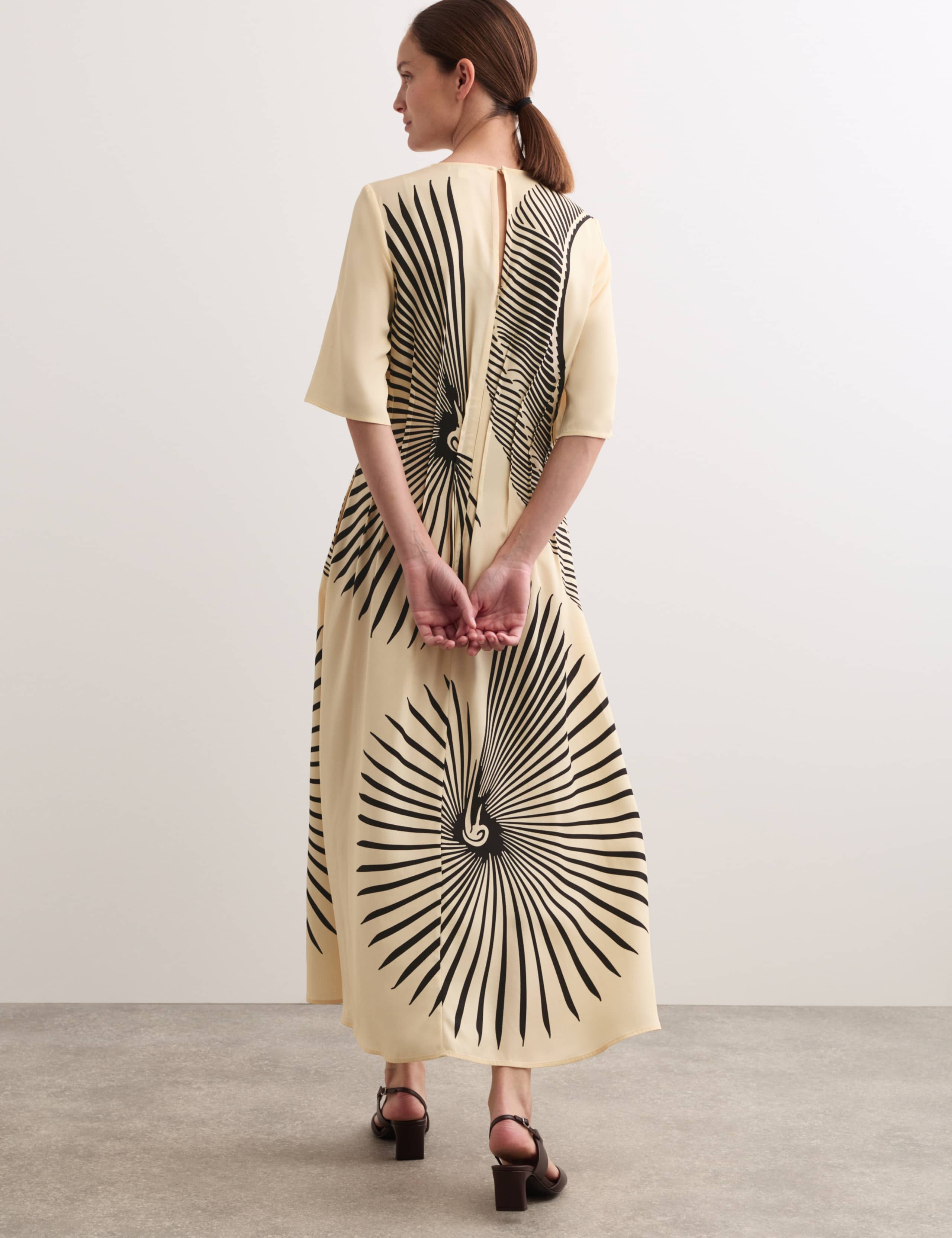 Fan Print Midi Dress 6 of 6