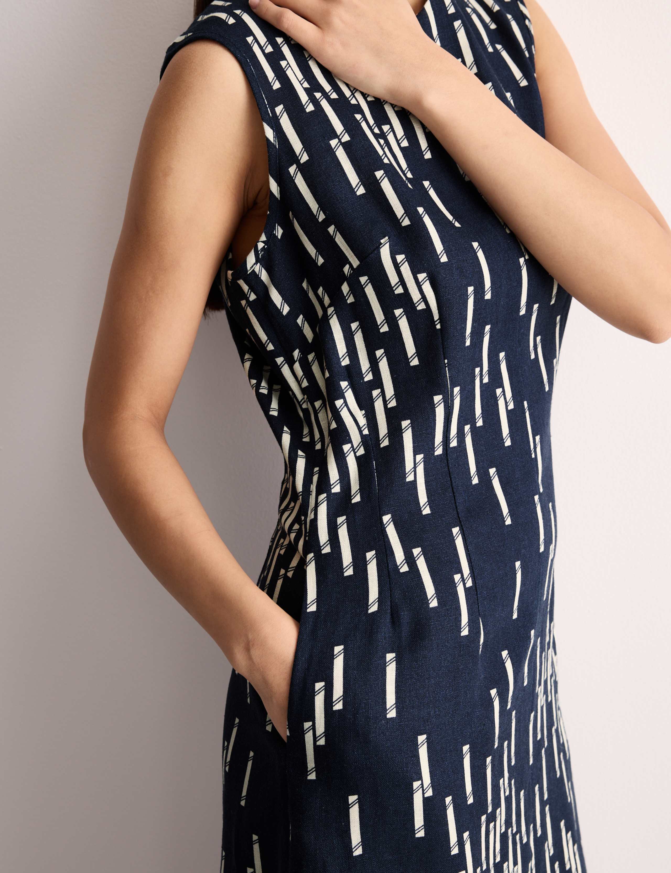 Pure Linen Dash Print Midi Dress 5 of 7