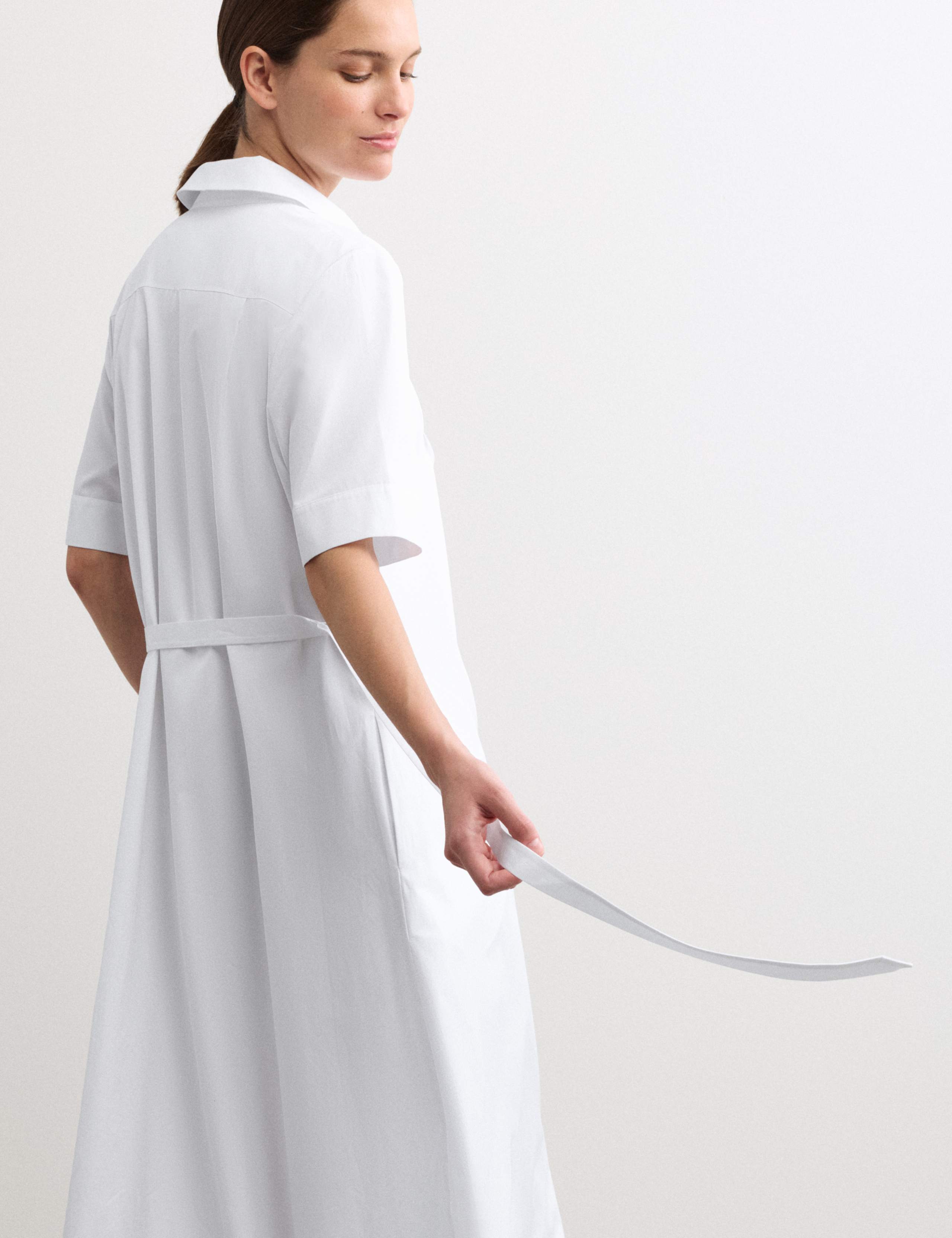 Pure Cotton Belted Midi Shirt Dress 5 of 7