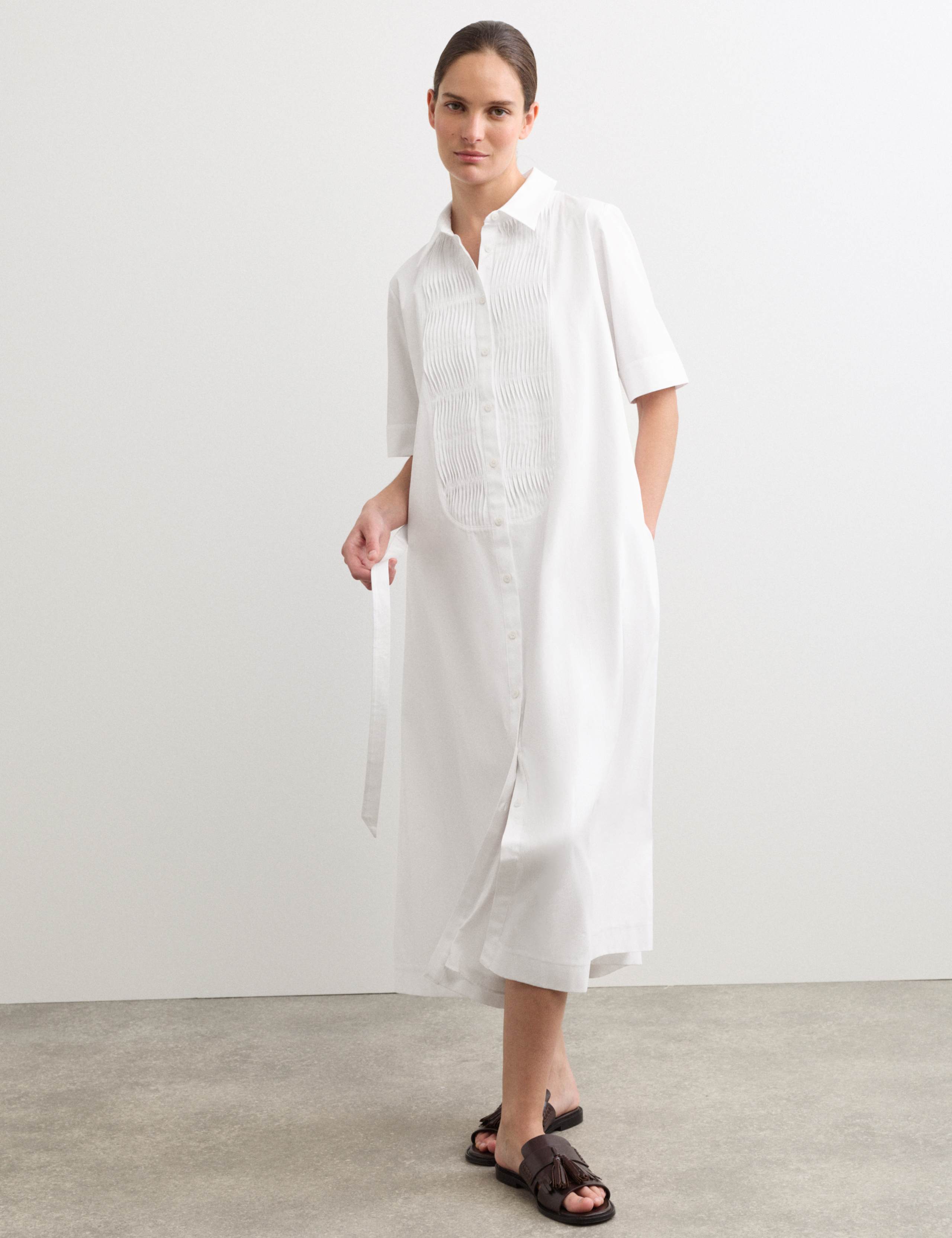 Pure Cotton Belted Midi Shirt Dress 6 of 7