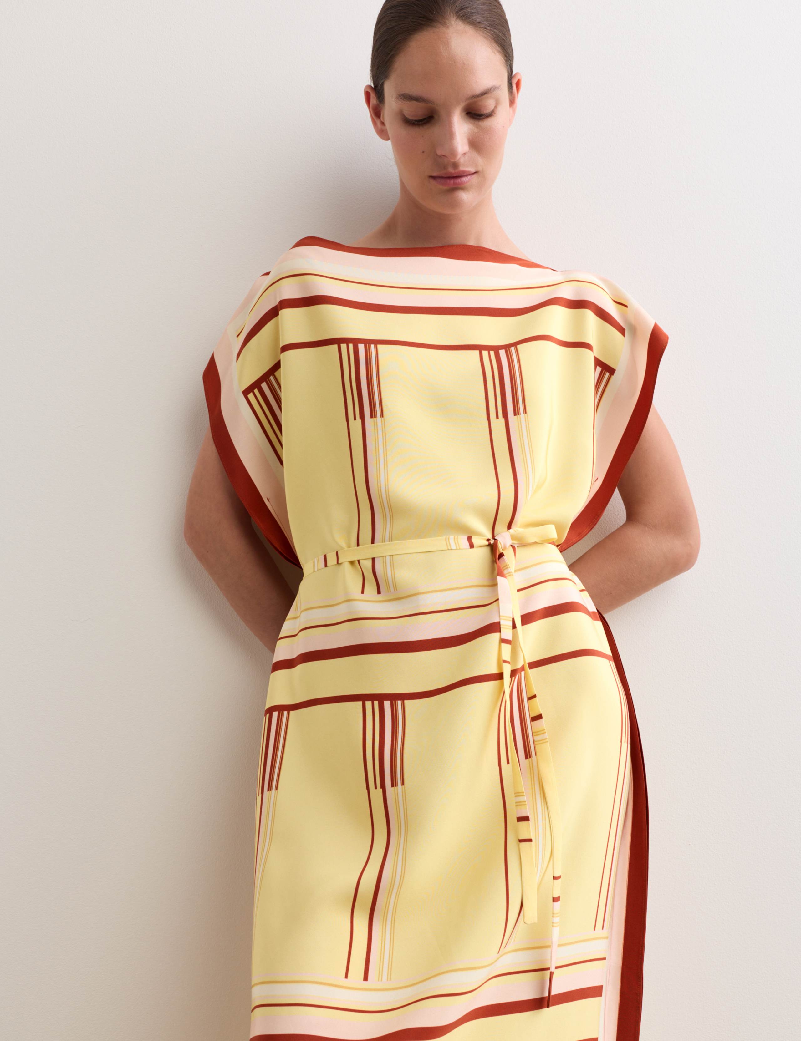 Pure Silk Printed Midi Column Dress 3 of 8