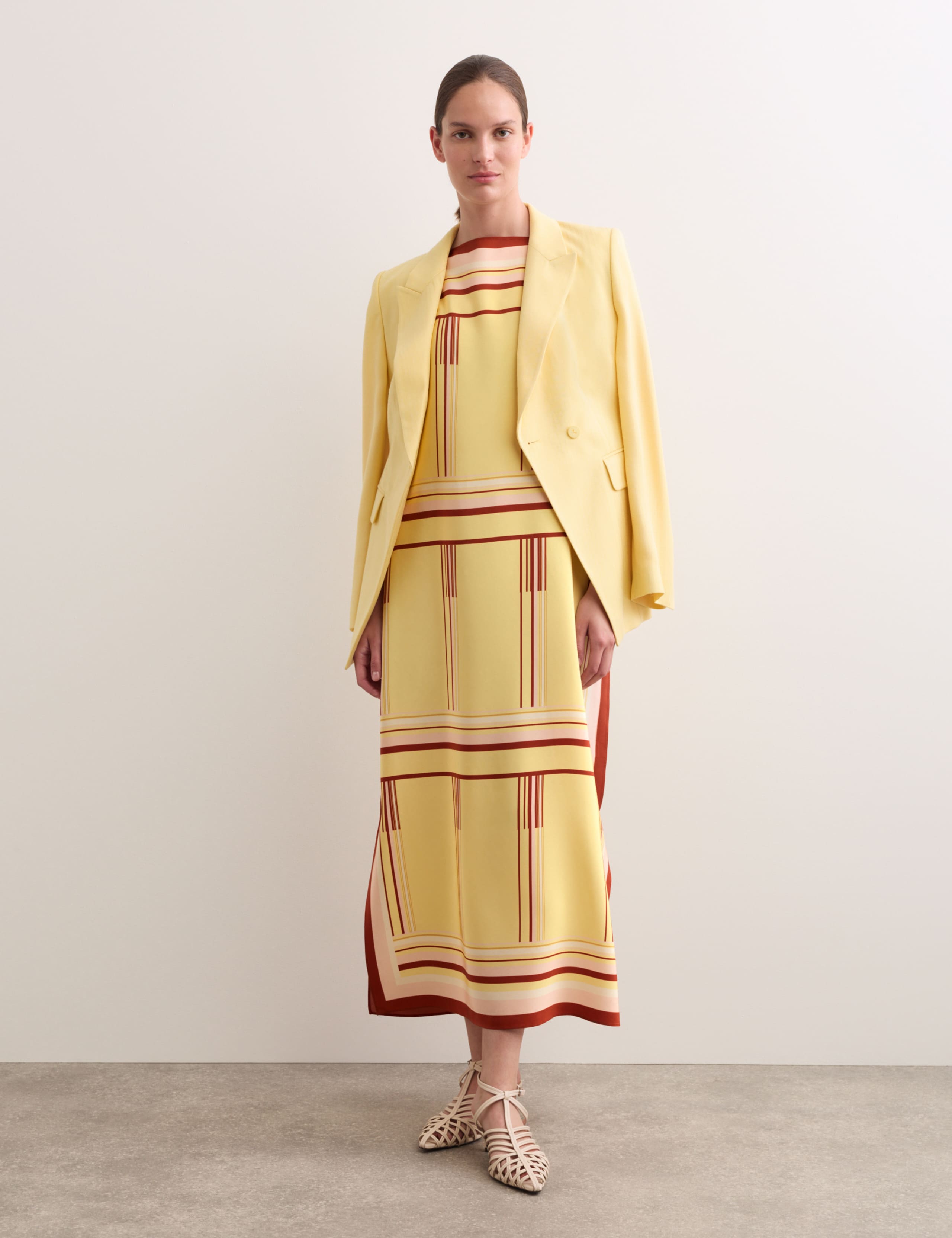 Pure Silk Printed Midi Column Dress 7 of 8