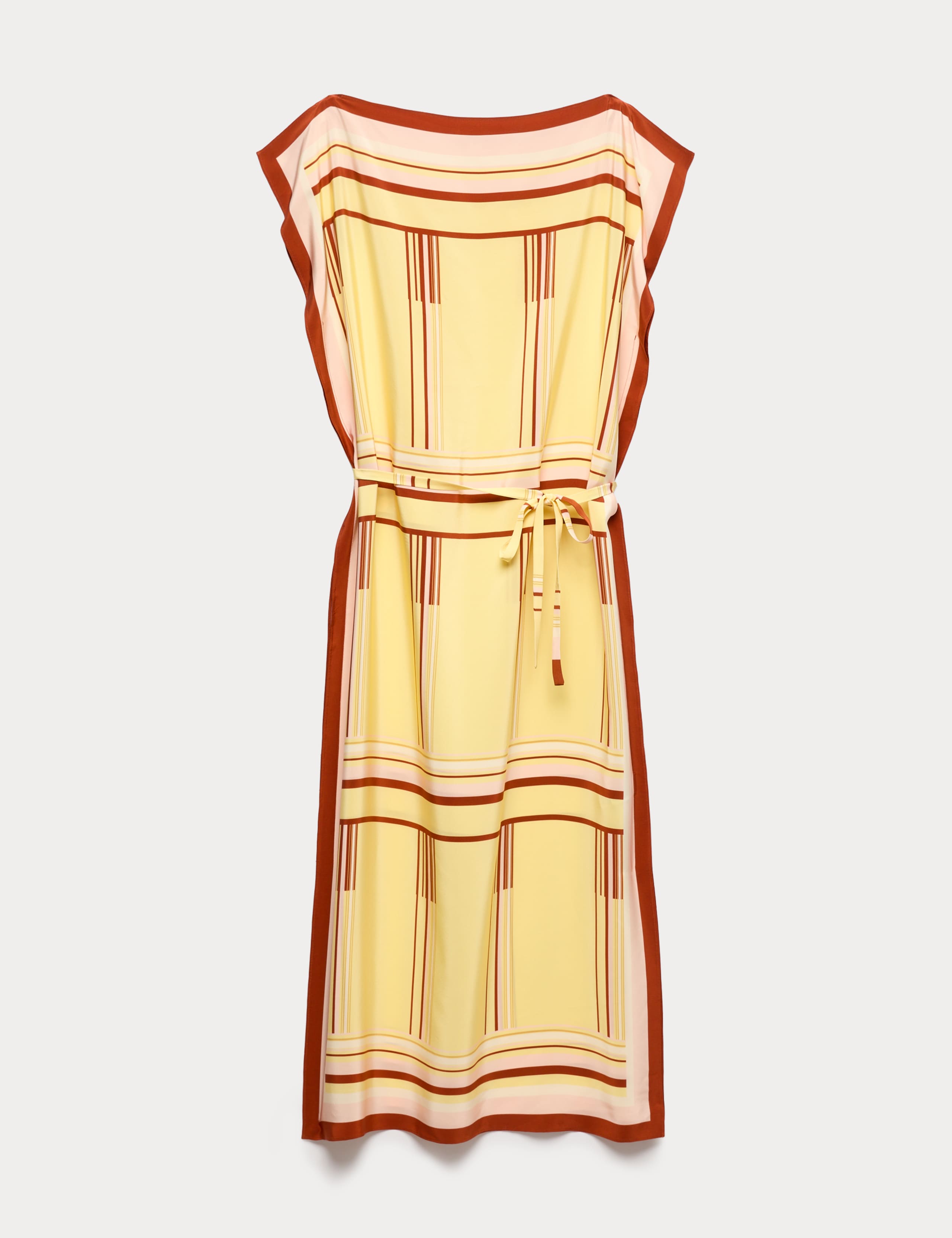 Pure Silk Printed Midi Column Dress 2 of 8