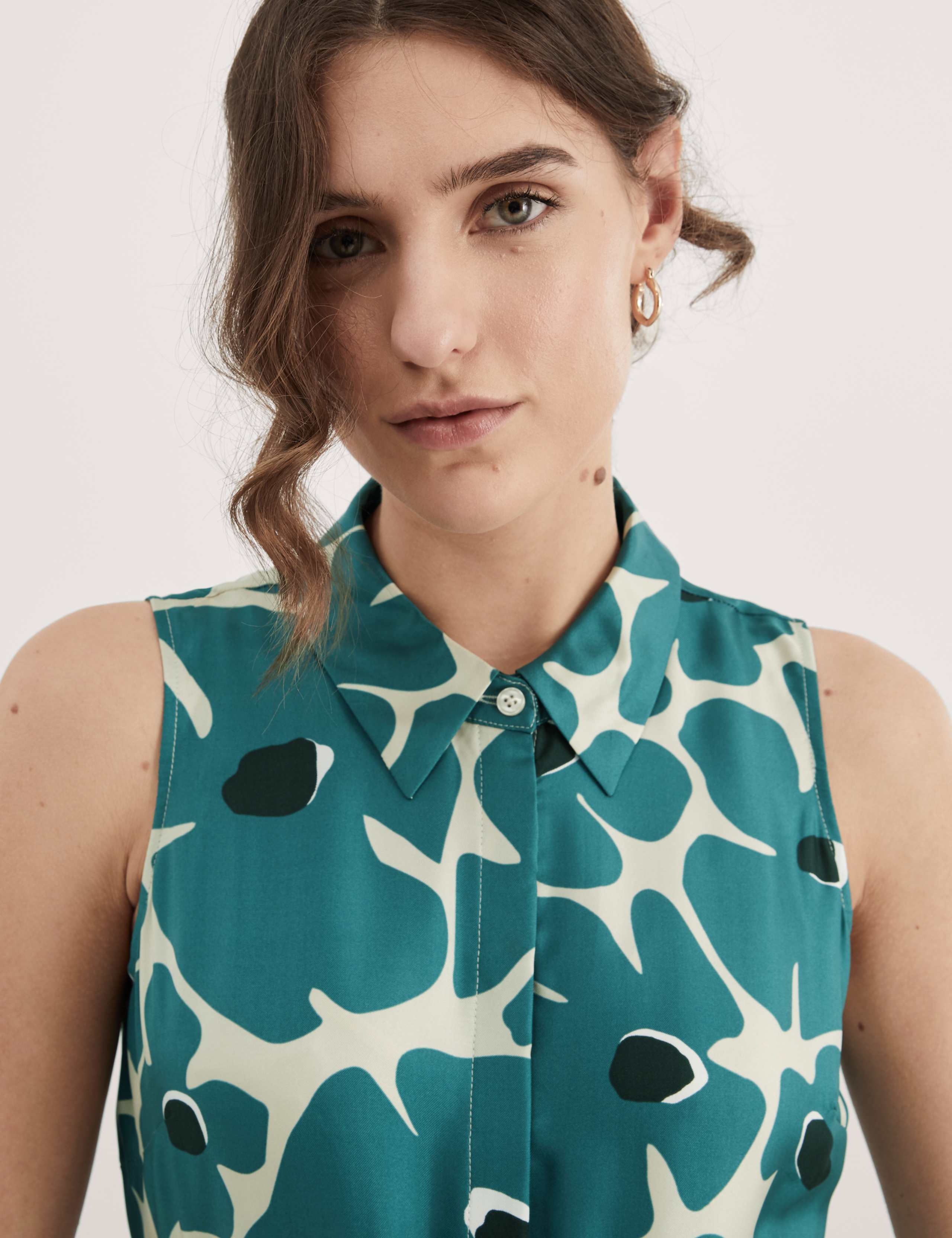 Pure Silk Floral Midi Skater Dress 6 of 7
