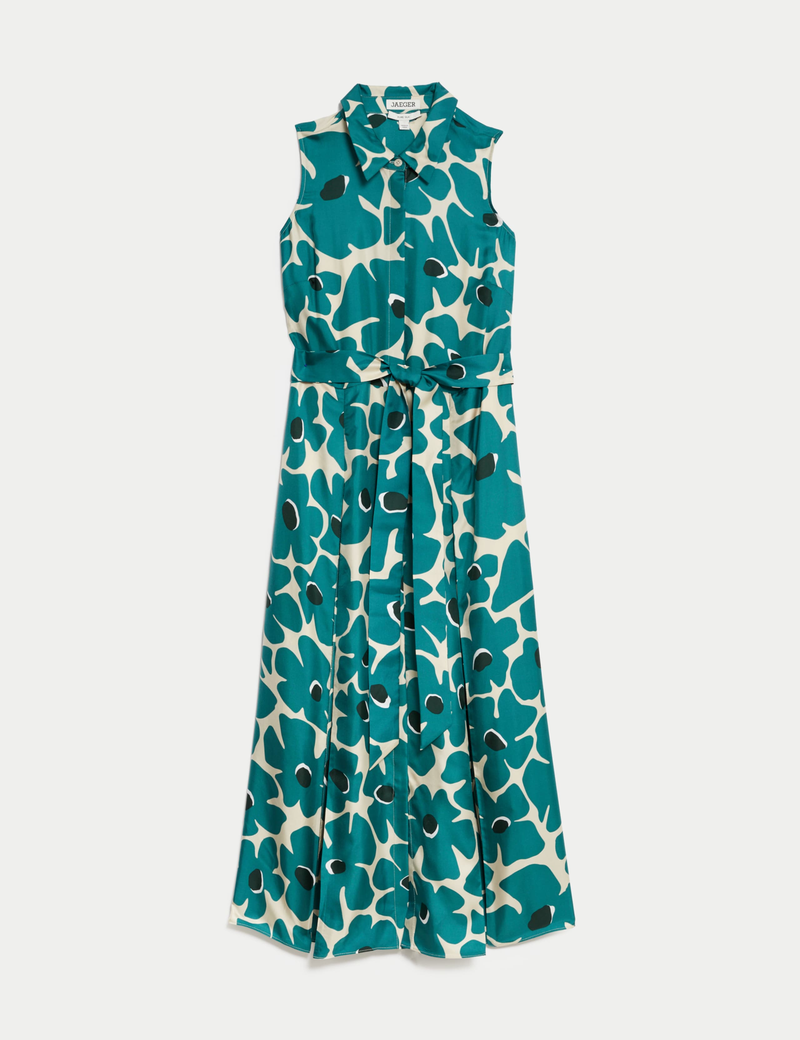 Pure Silk Floral Midi Skater Dress 2 of 7