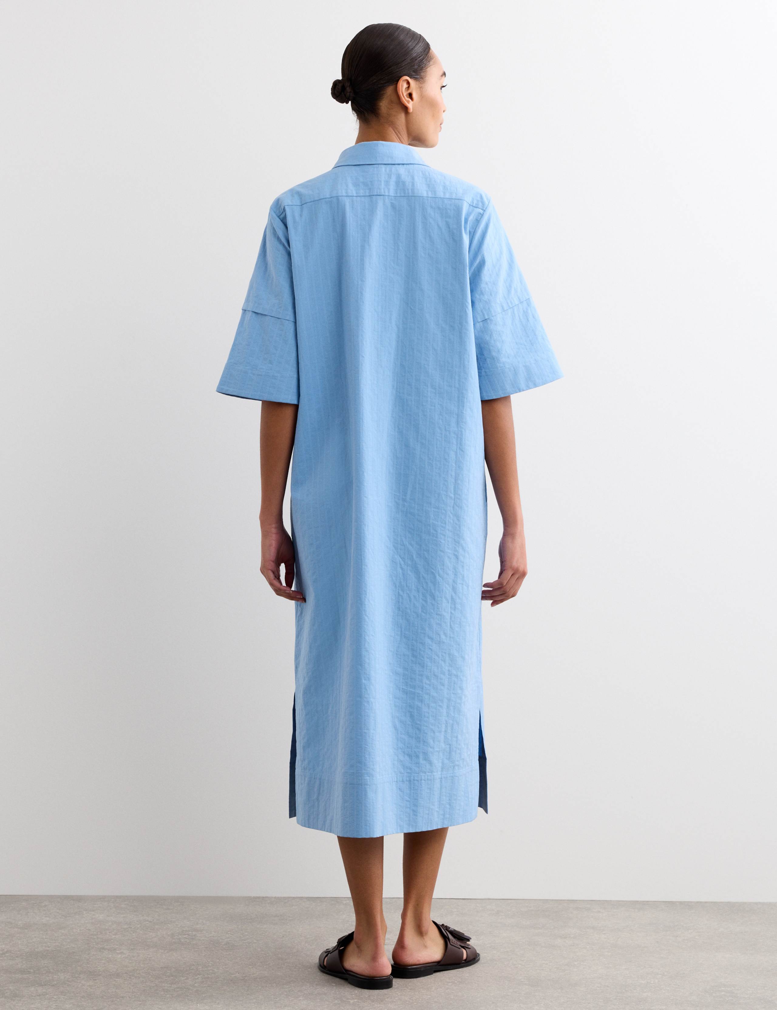 Pure Cotton Striped Midi Shirt Dress 7 of 7