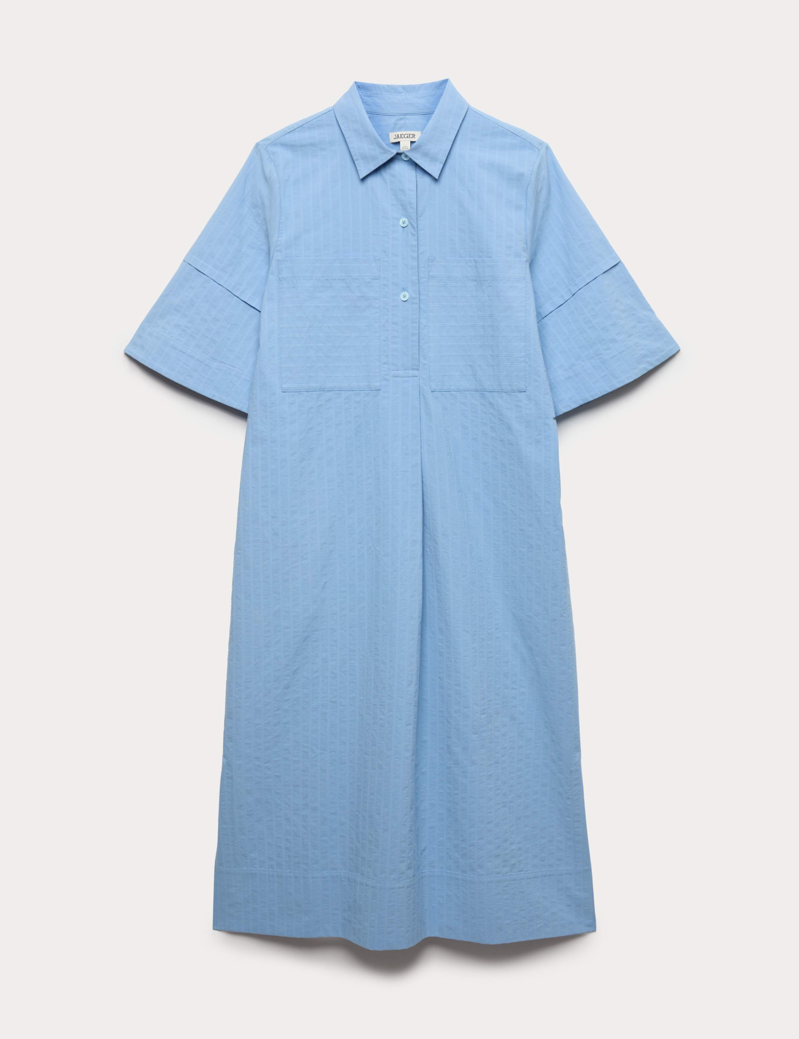 Pure Cotton Striped Midi Shirt Dress 2 of 7