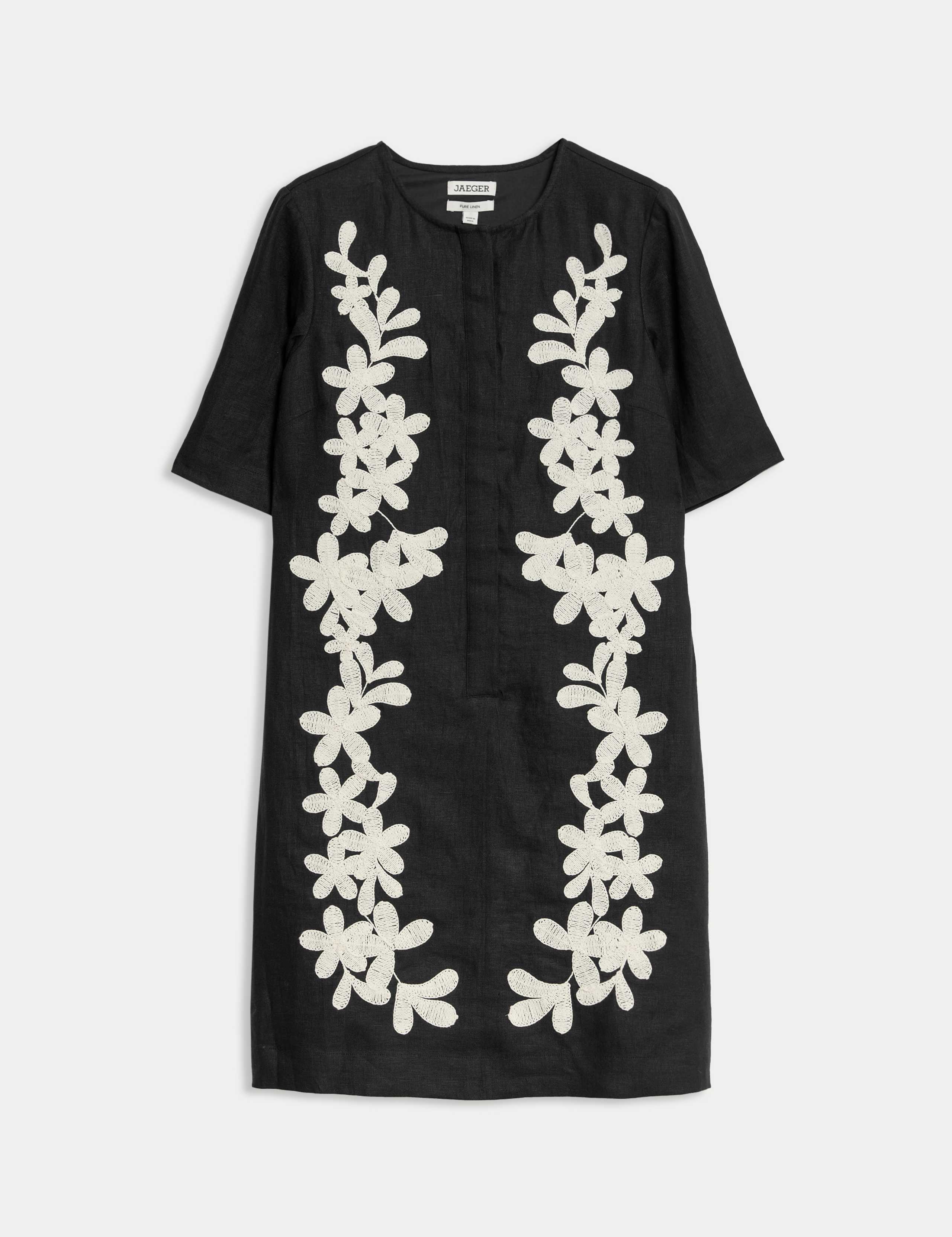 Pure Linen Embroidered Mini Shift Dress 2 of 7