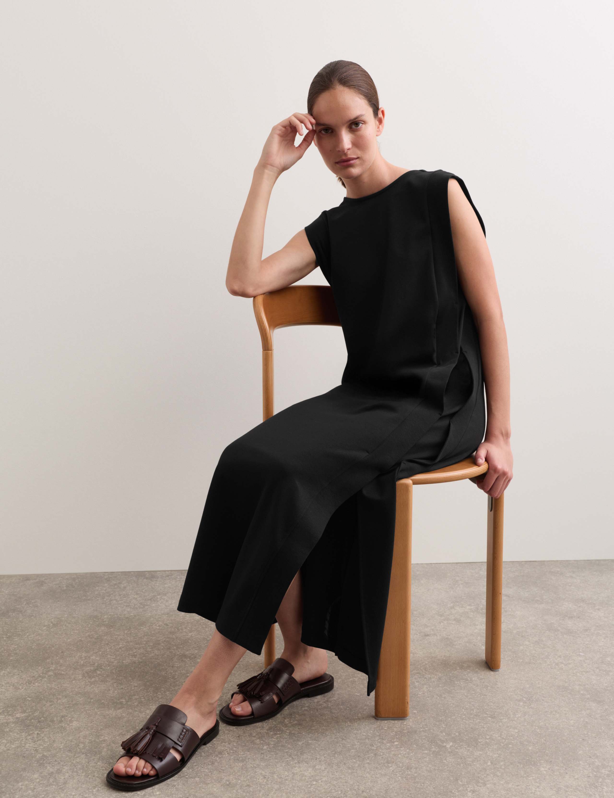 Jersey Midi Column Dress 3 of 6