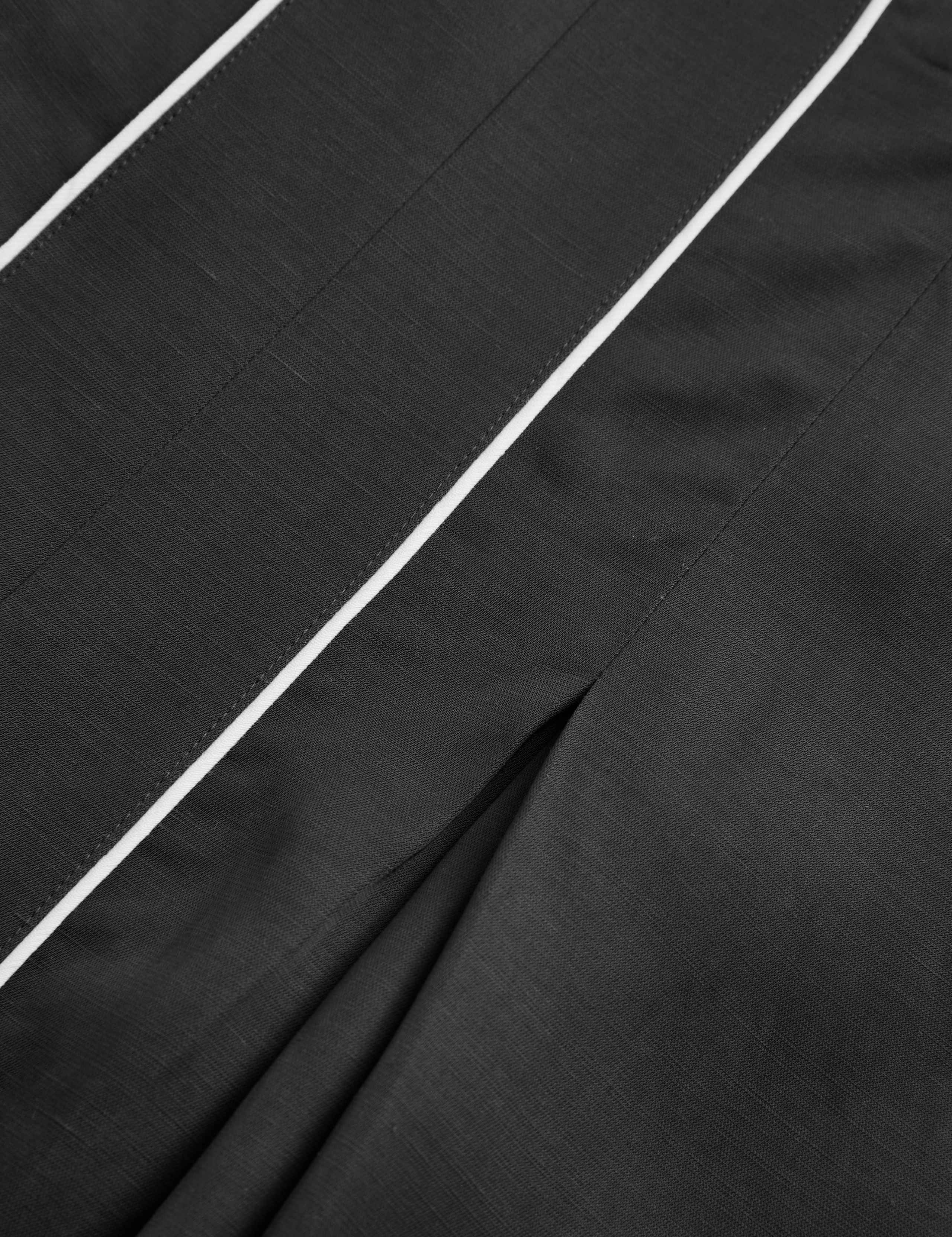 Satin Midaxi Column Dress with Linen 2 of 2