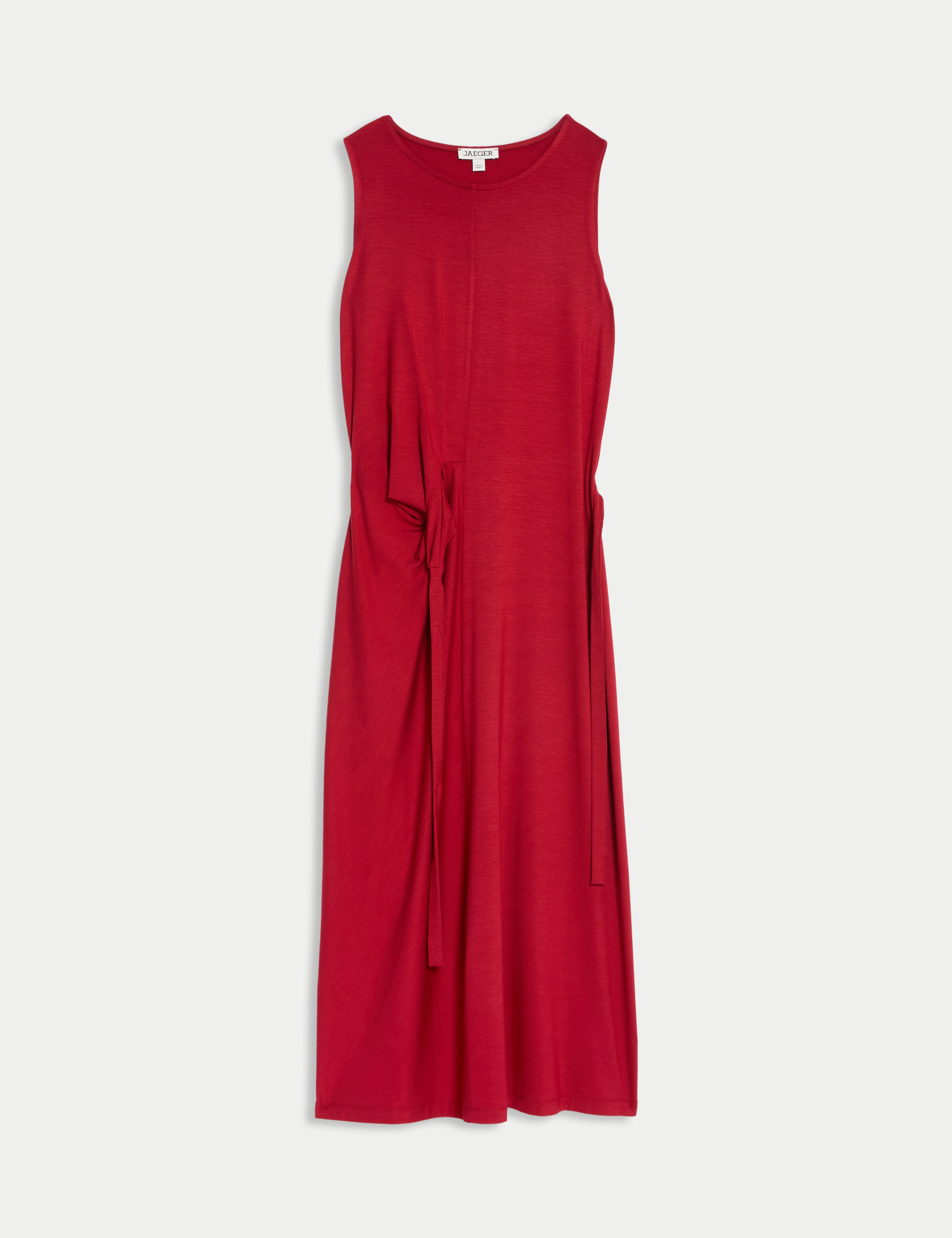 Jersey Tie Waist Midi Waisted Dress 8 of 8