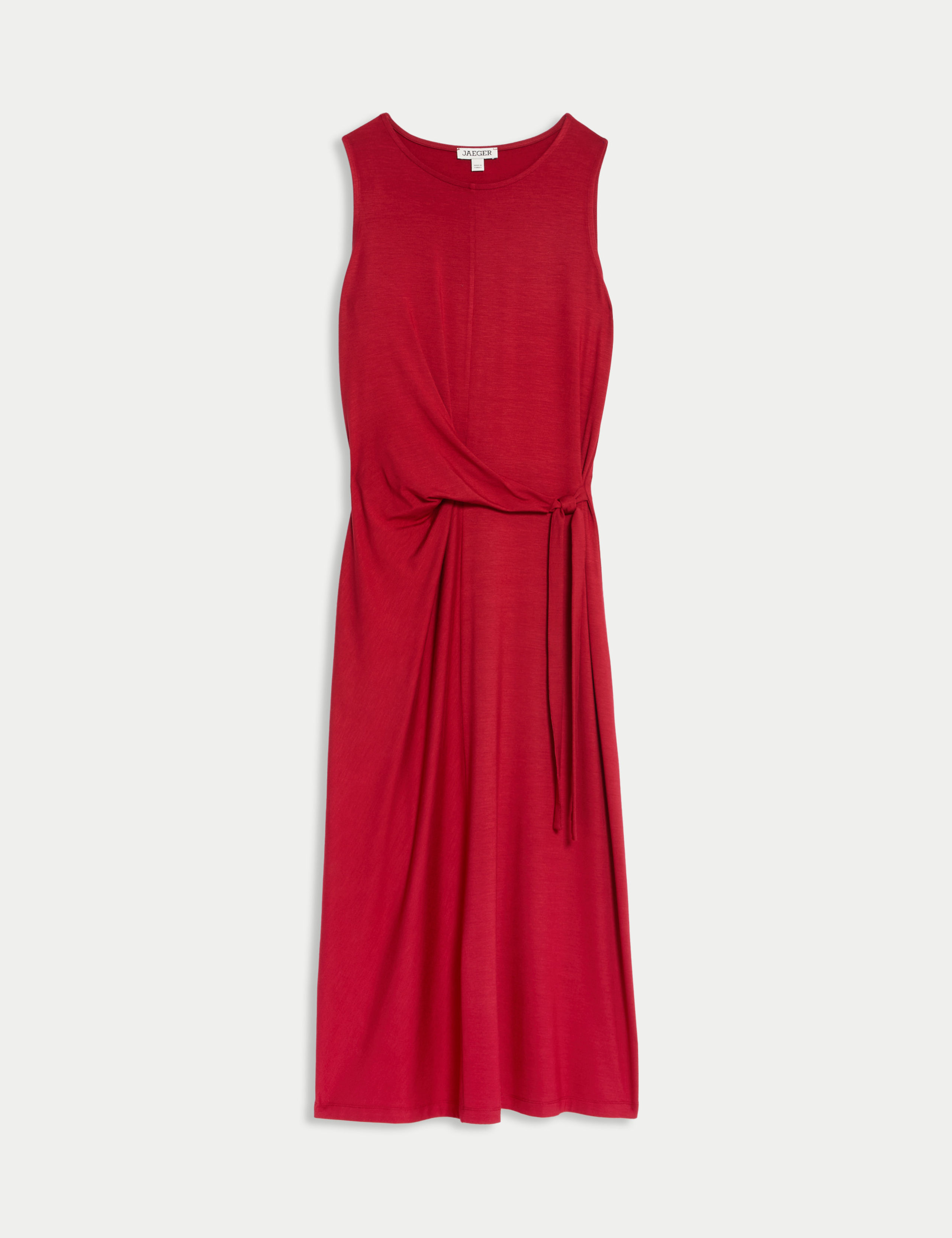 Jersey Tie Waist Midi Waisted Dress 2 of 8
