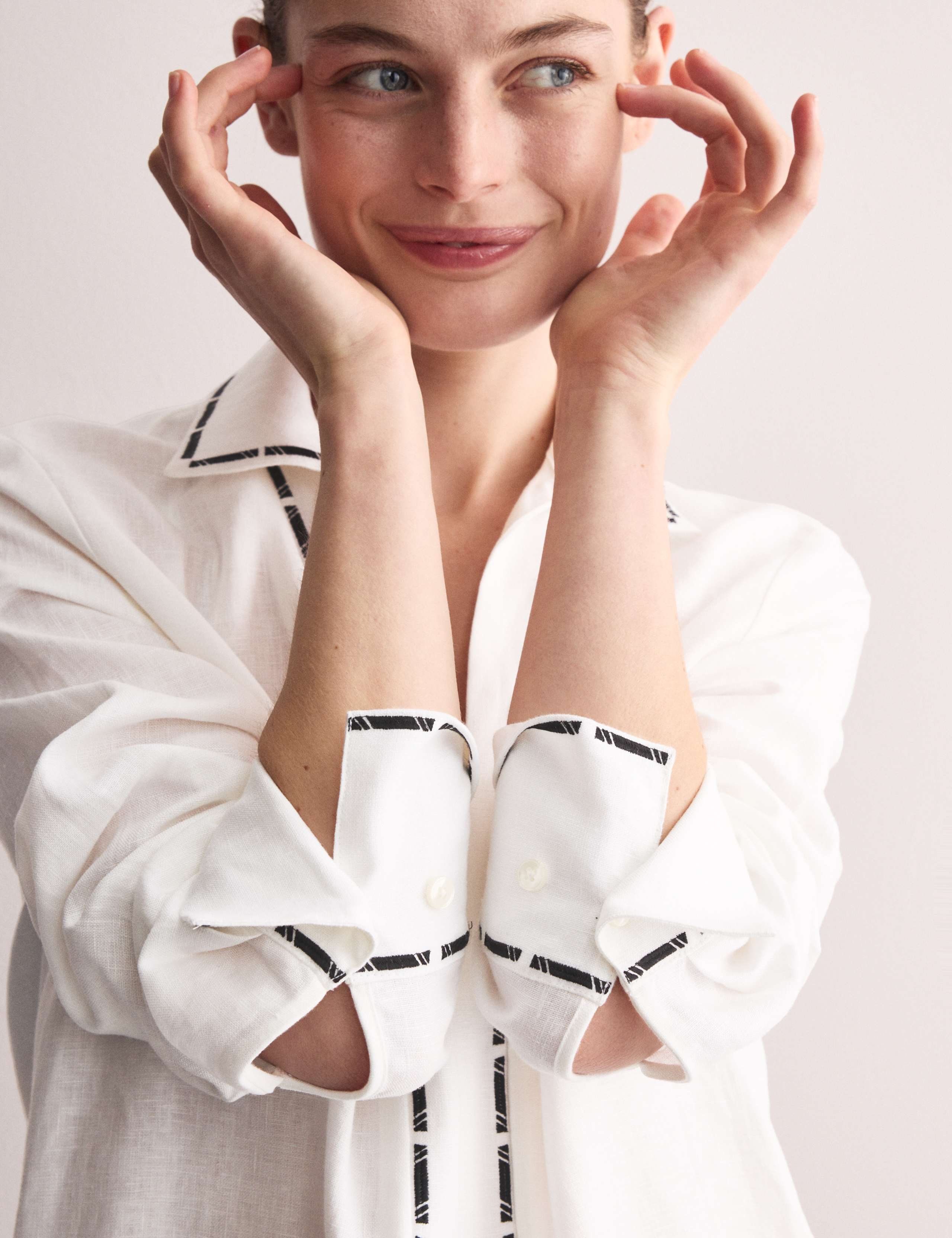 Pure Linen Embroidered Shift Dress 4 of 6