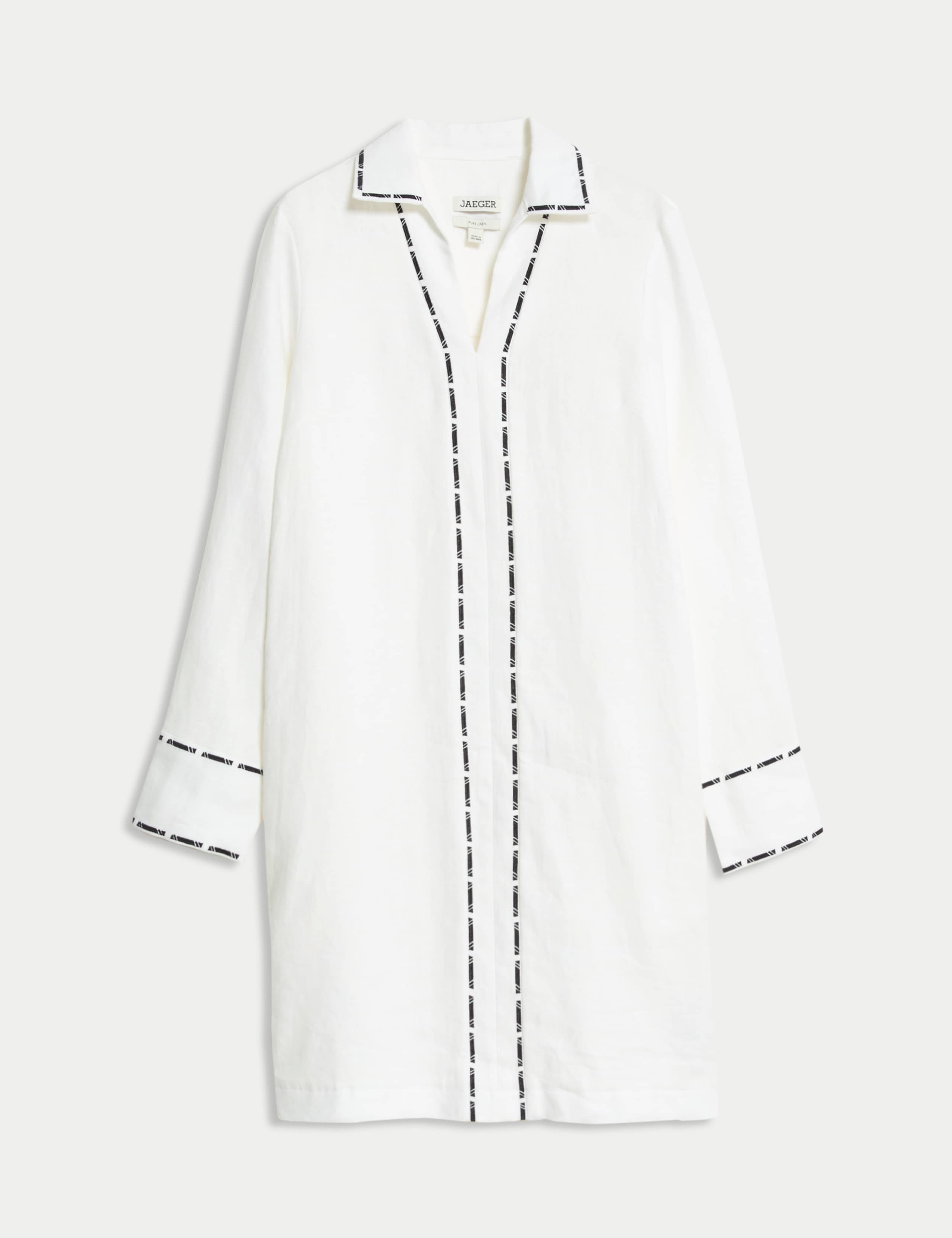 Pure Linen Embroidered Shift Dress 2 of 6