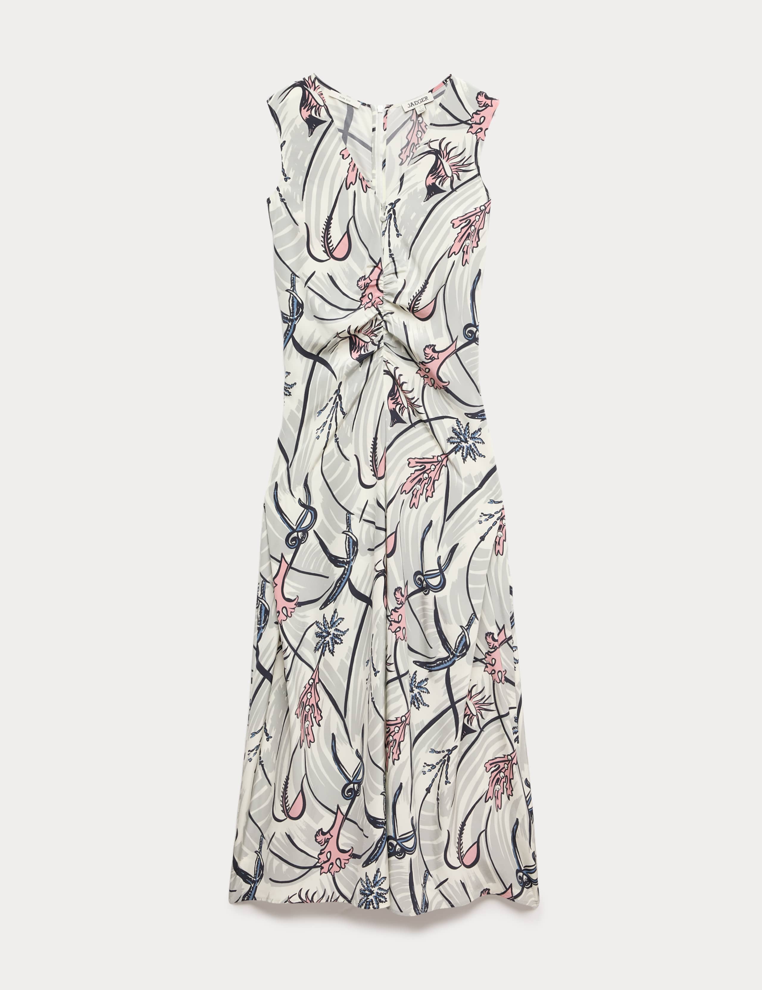 Pure Silk Floral V-Neck Maxi Column Dress 2 of 7