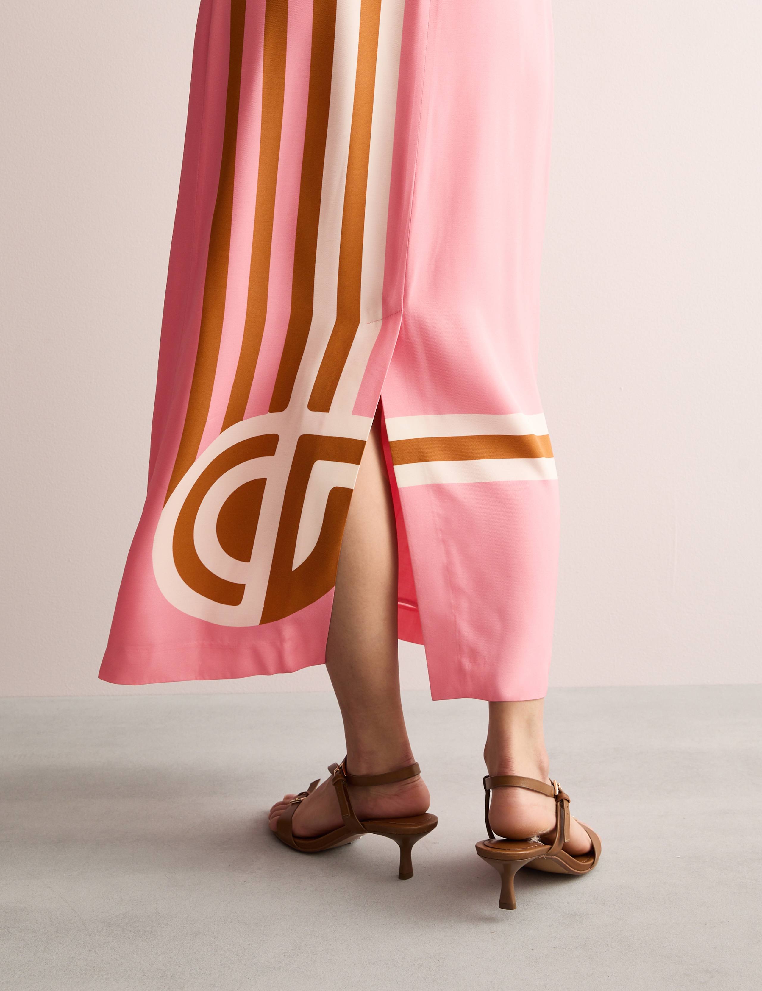Printed Square Neck Midi Column Dress 6 of 8