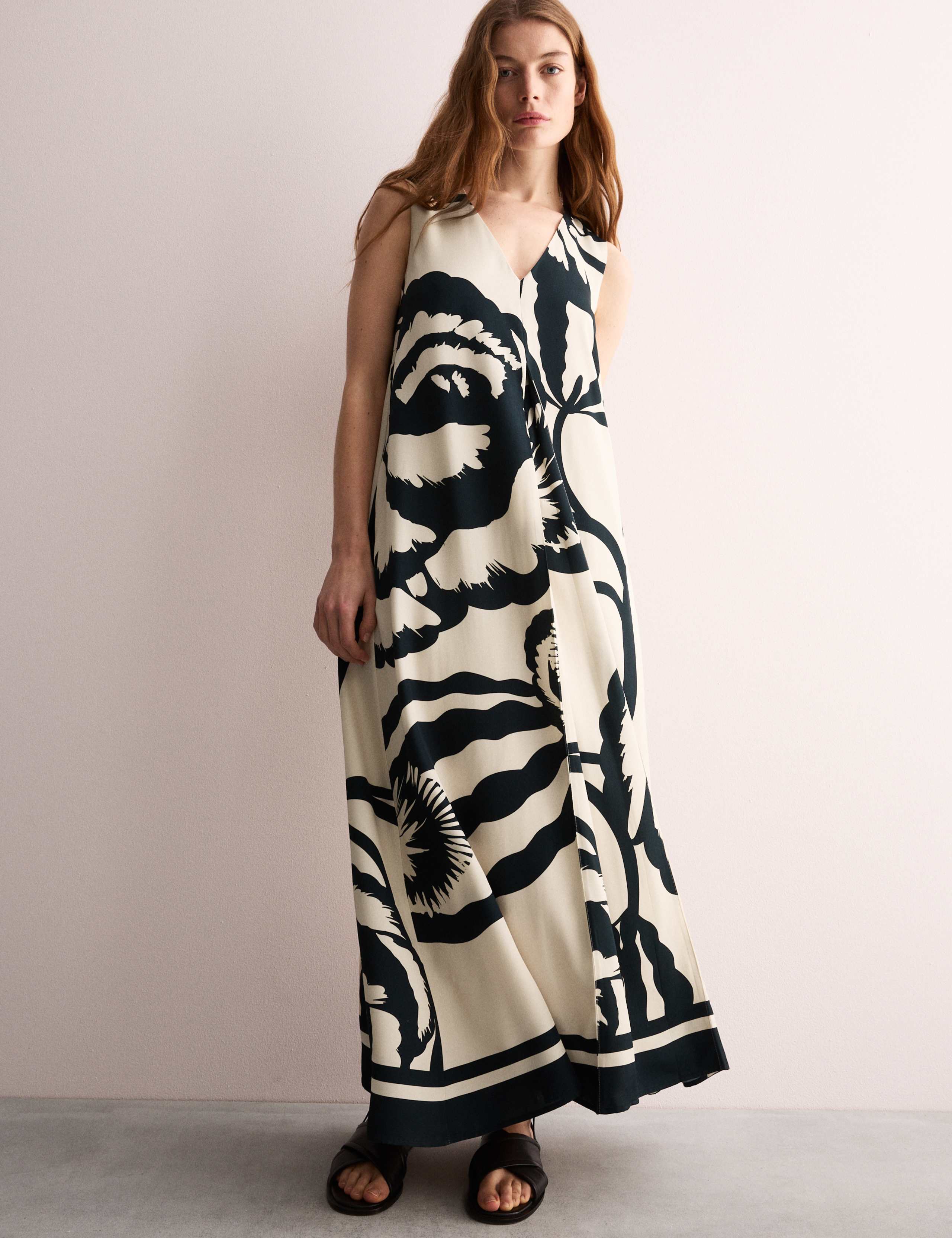 Floral V-Neck Midi Column Dress 3 of 6