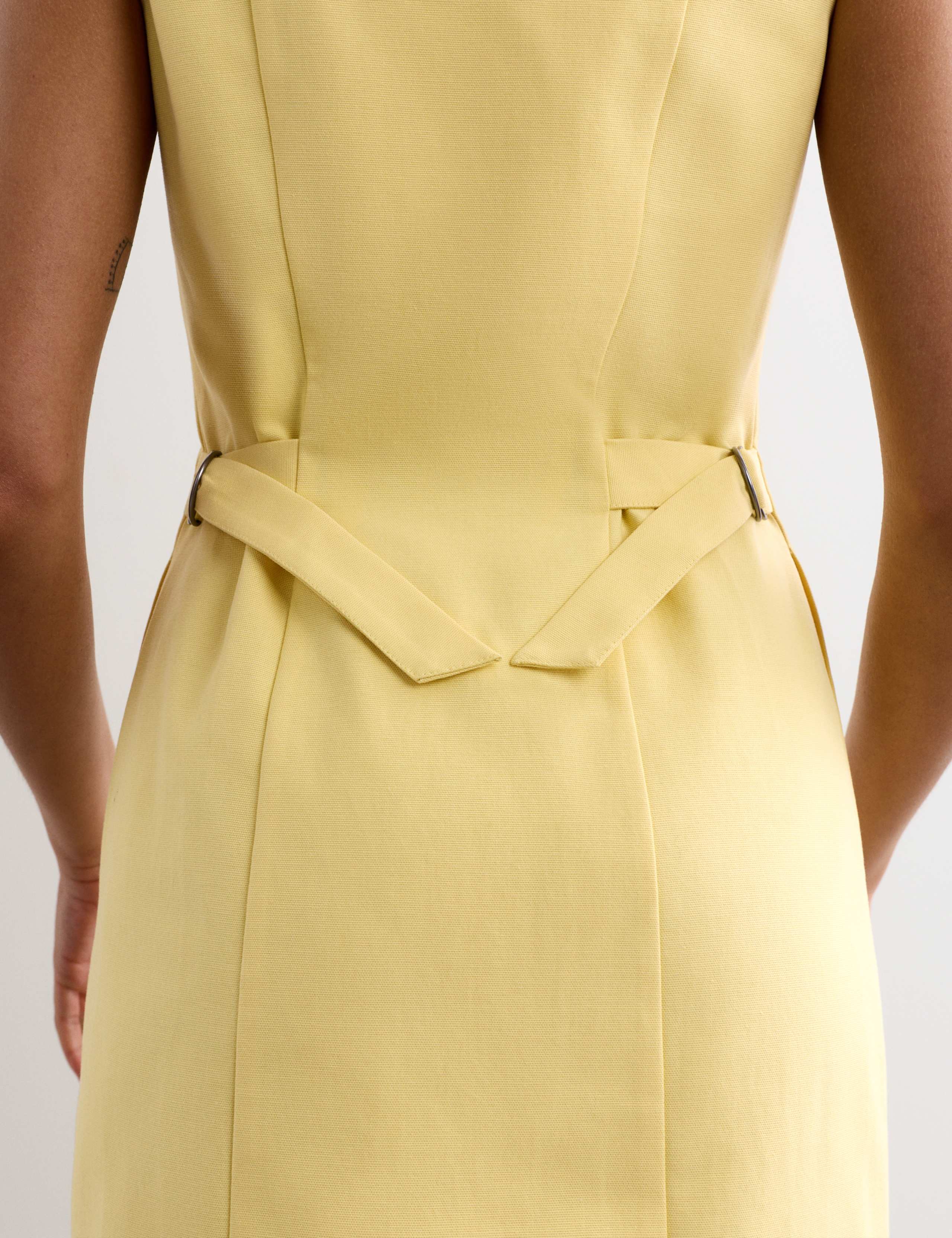 Cotton Blend V-Neck Knee Length Shift Dress 2 of 6