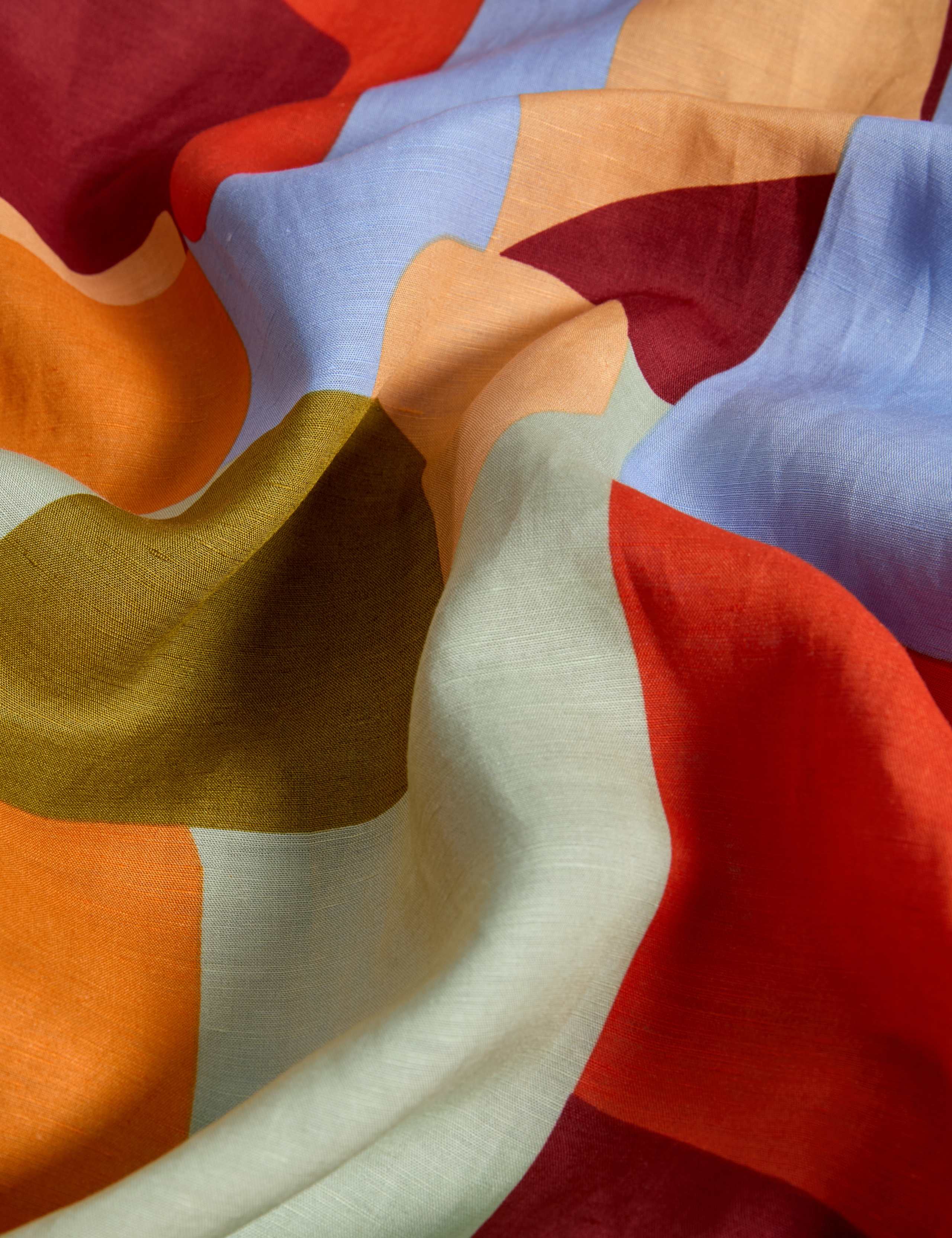 Linen Rich Colour Block Maxi Shift Dress 7 of 7