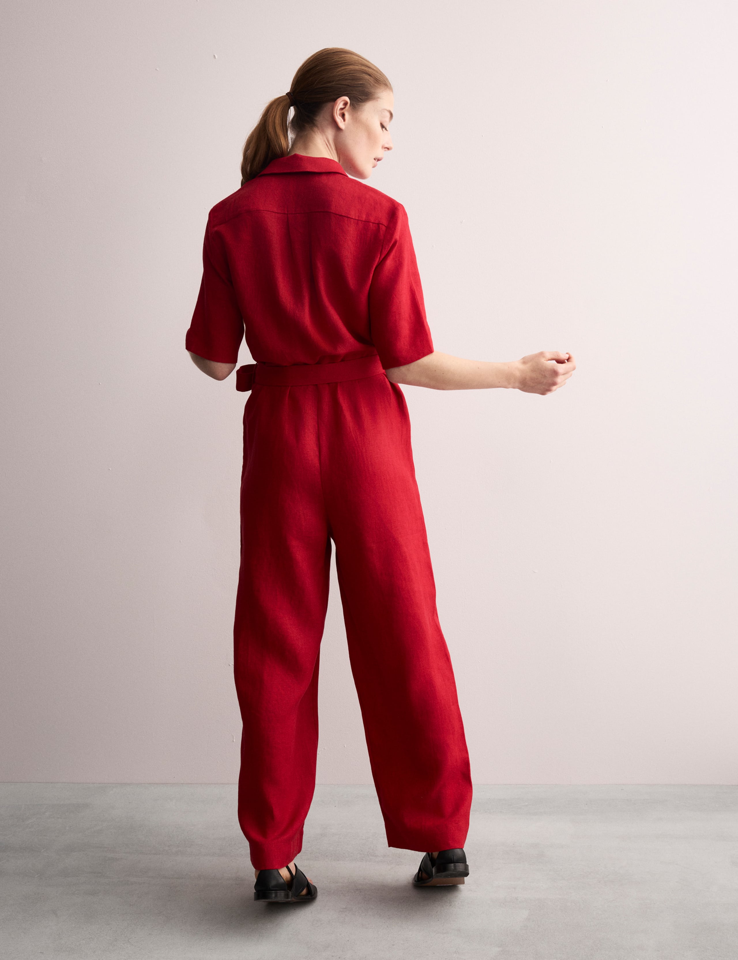 Pure Linen Short Sleeve Jumpsuit 4 of 6