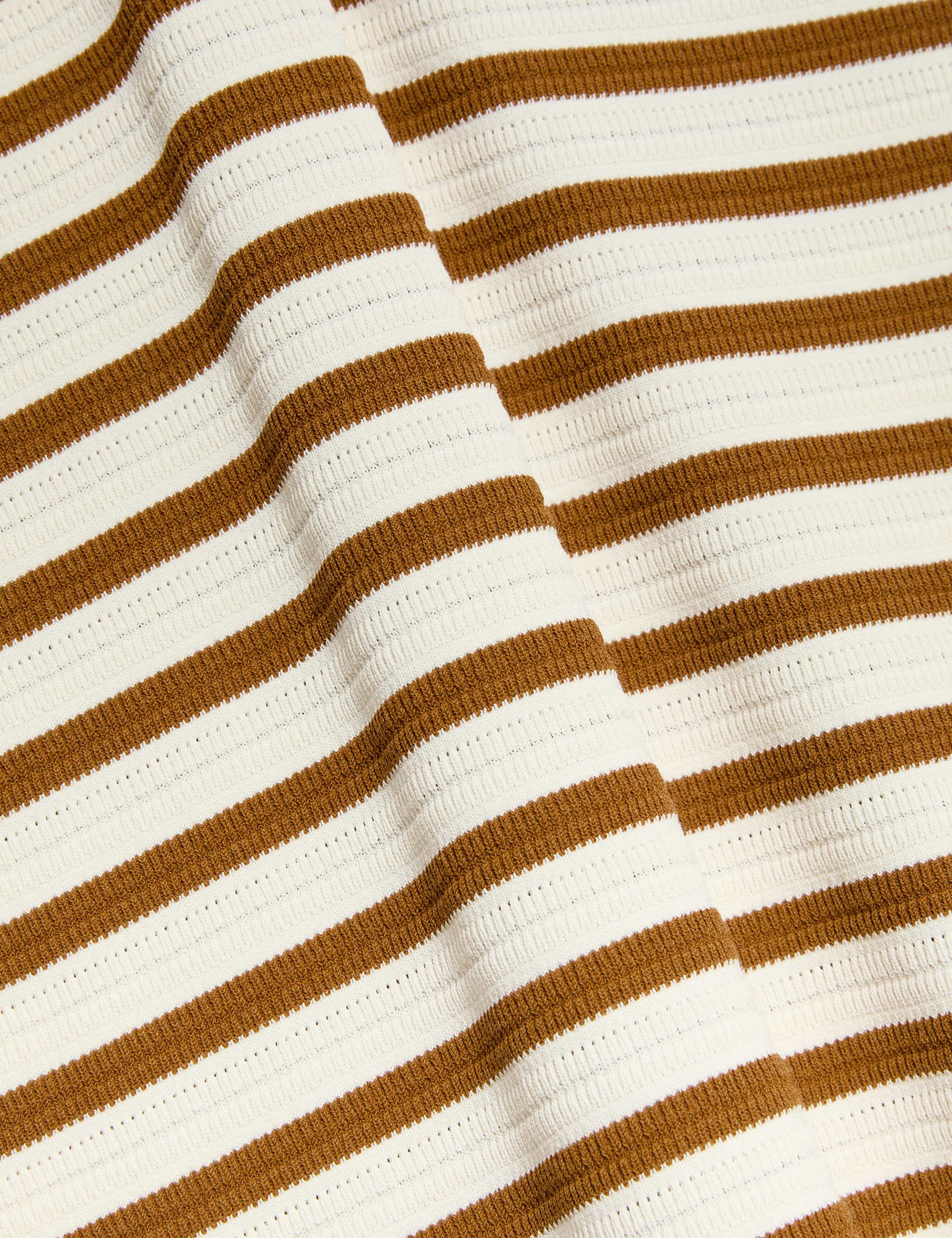 Cotton Blend Knitted Striped Midi Dress 6 of 6