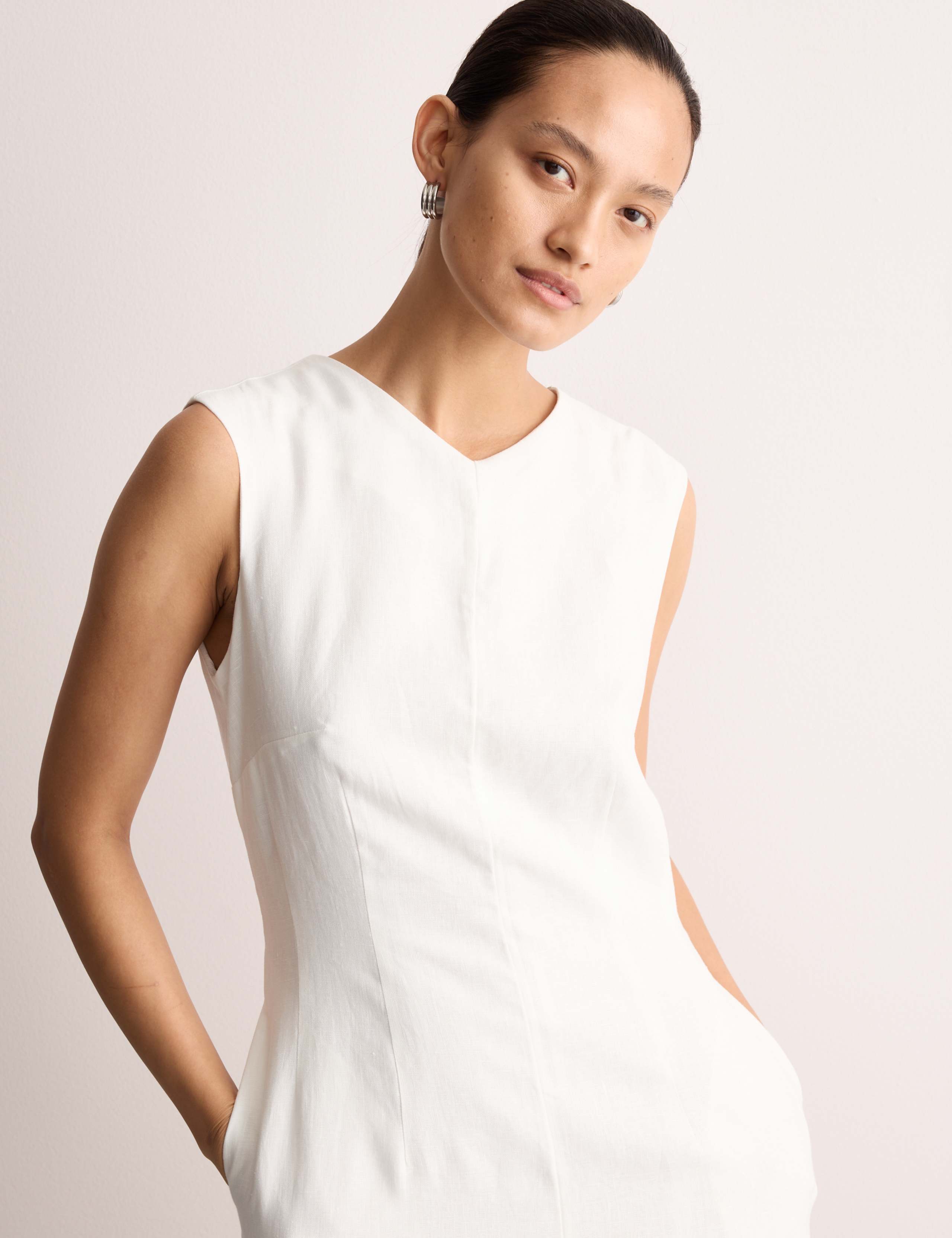 Pure Linen Fit and Flare Dress 5 of 6
