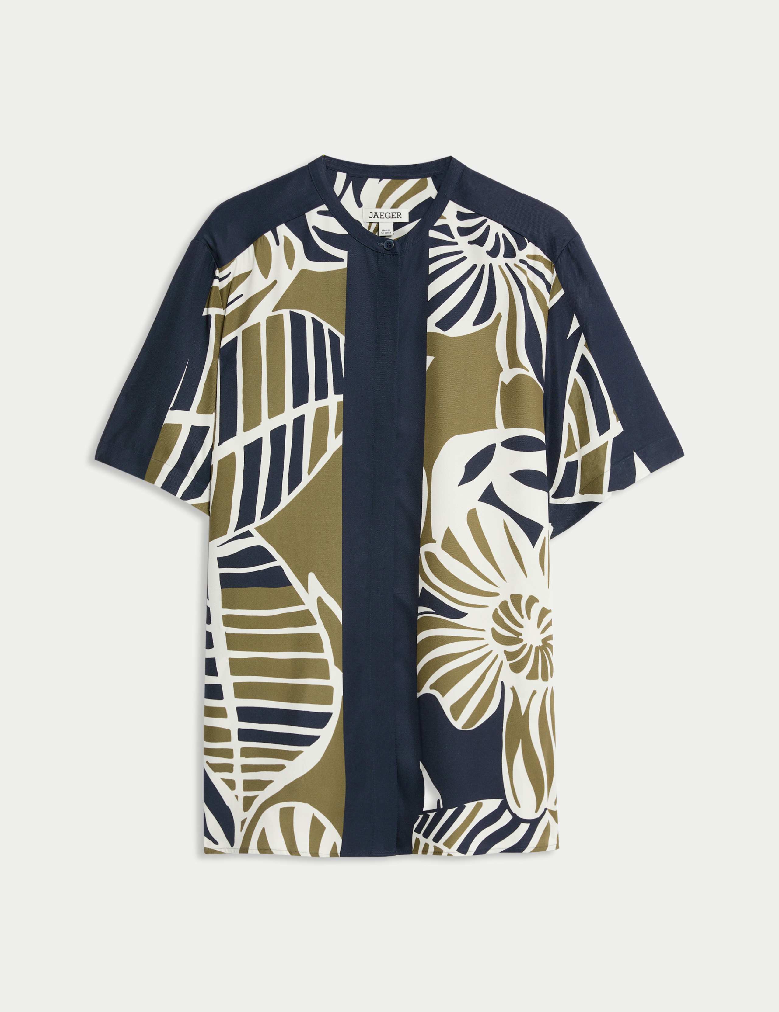 Botanical Leaf Print Wool Dobby Shirt 2 of 7