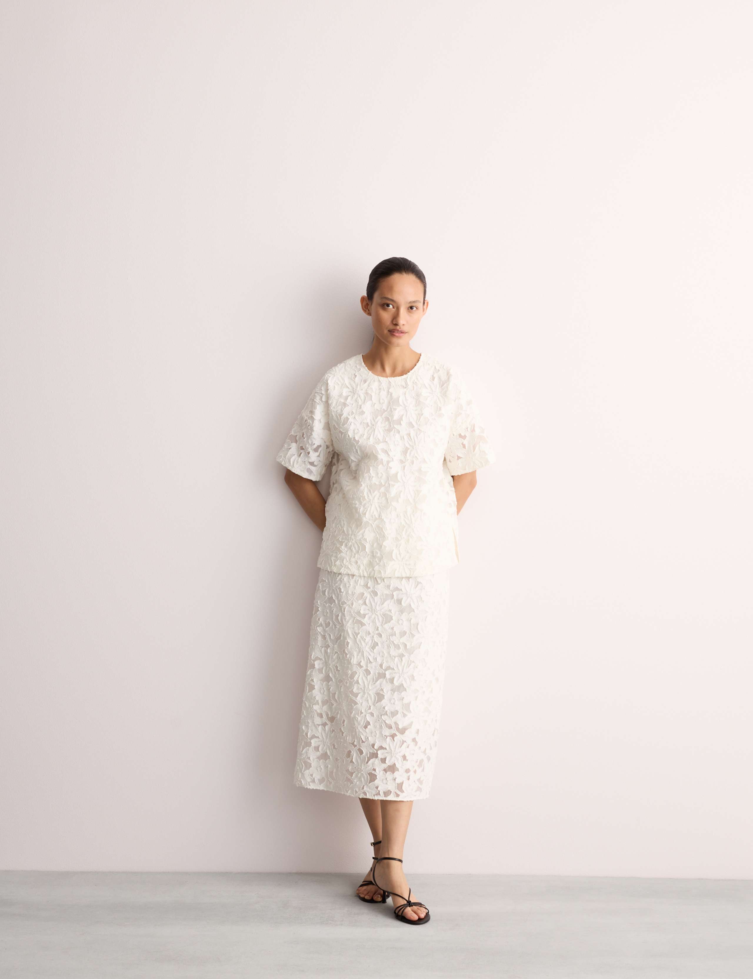 Cotton Rich Jacquard T-Shirt Co-ord 4 of 7