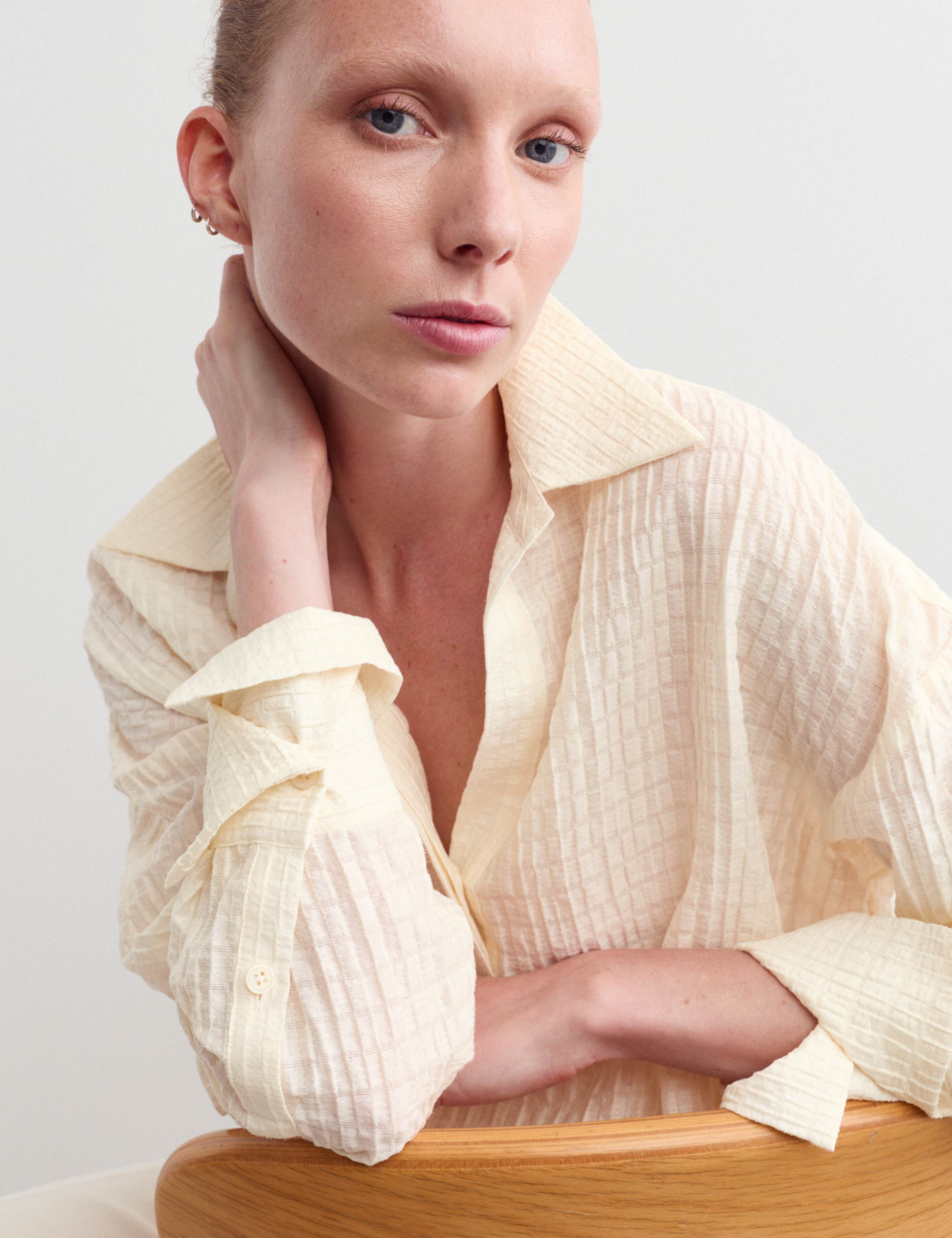 Lyocell Rich Plisse Relaxed Shirt 1 of 7