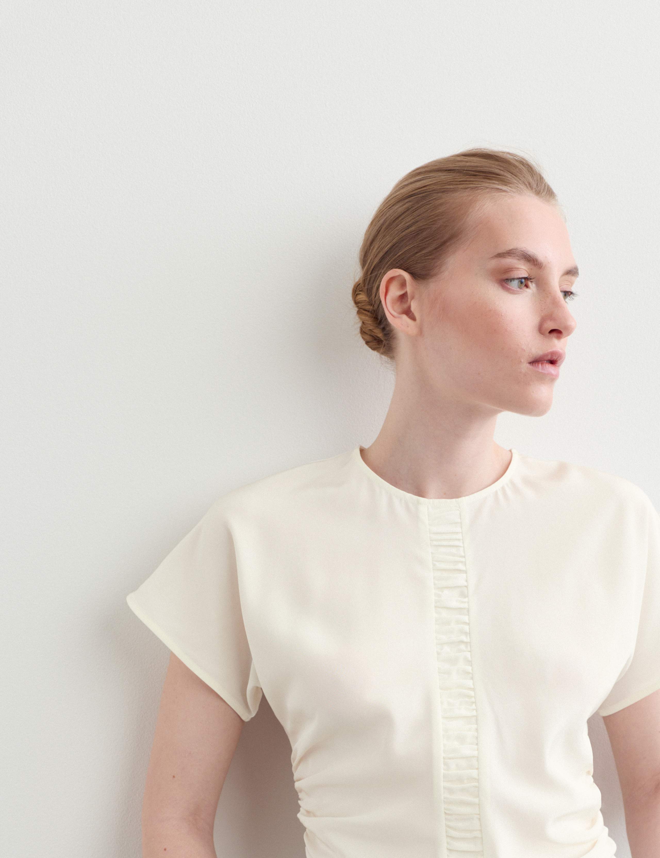 Pure Silk Ruched Shell Top 3 of 8
