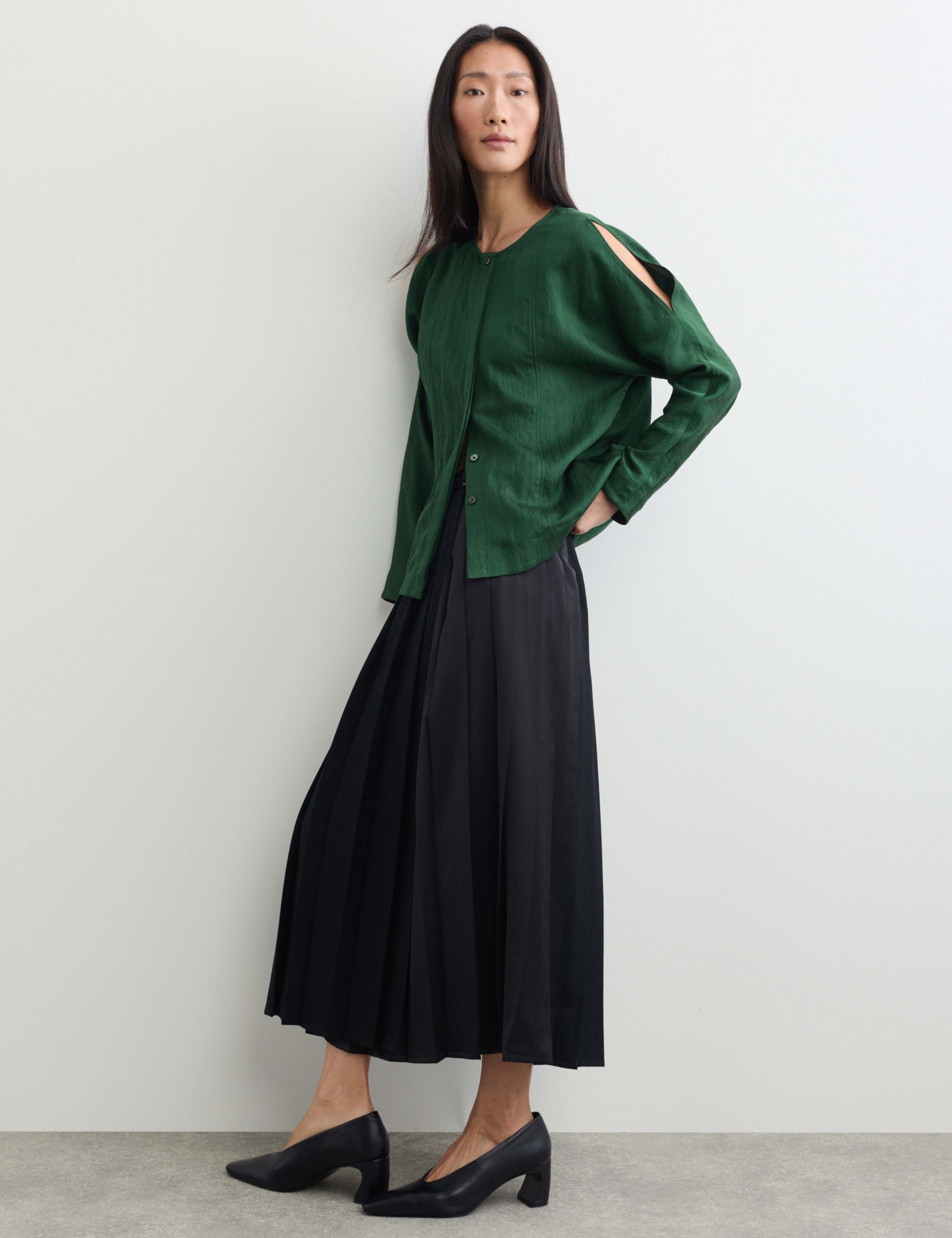 Round Neck Button Through Blouse 1 of 7