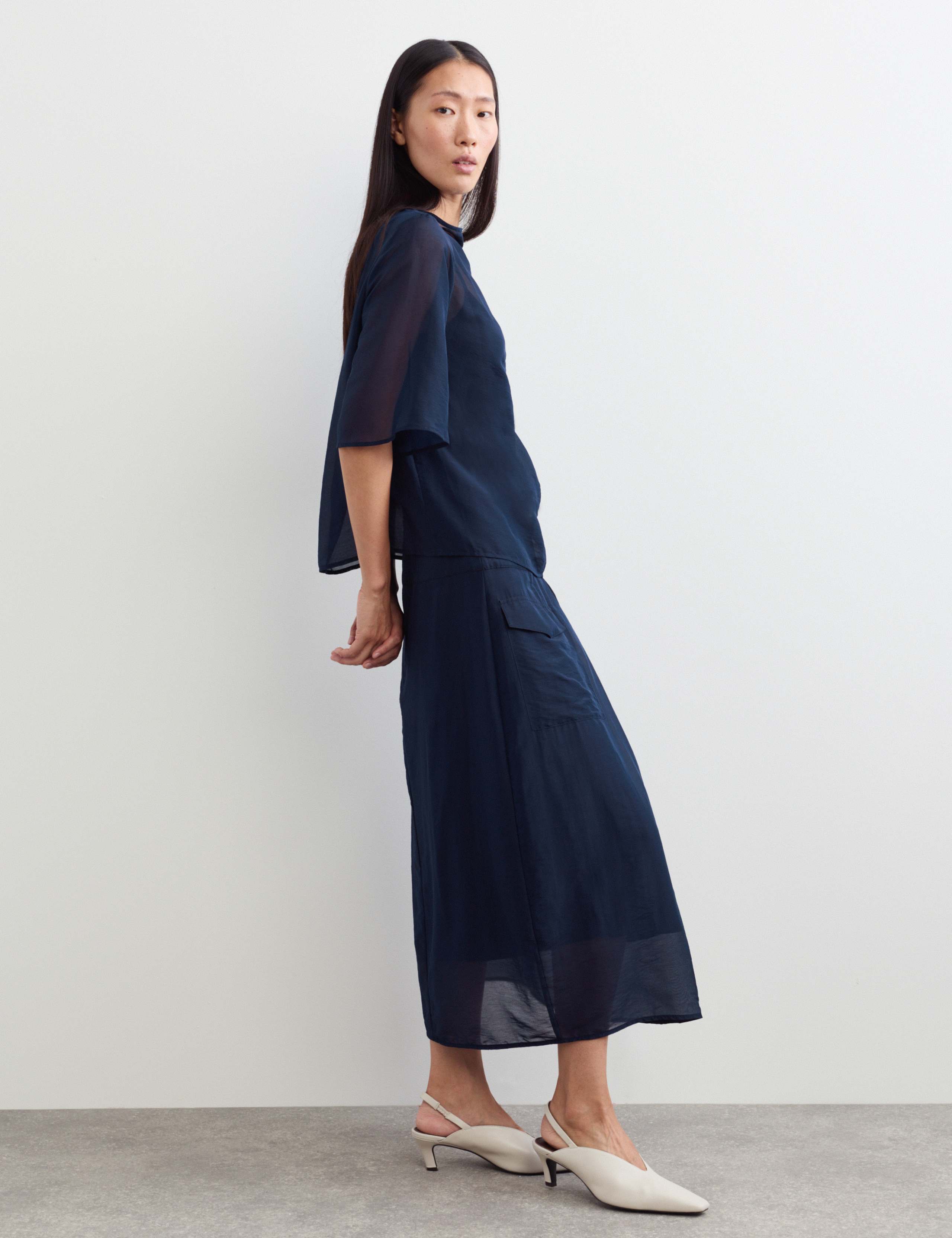Organza Funnel Neck Top 5 of 7