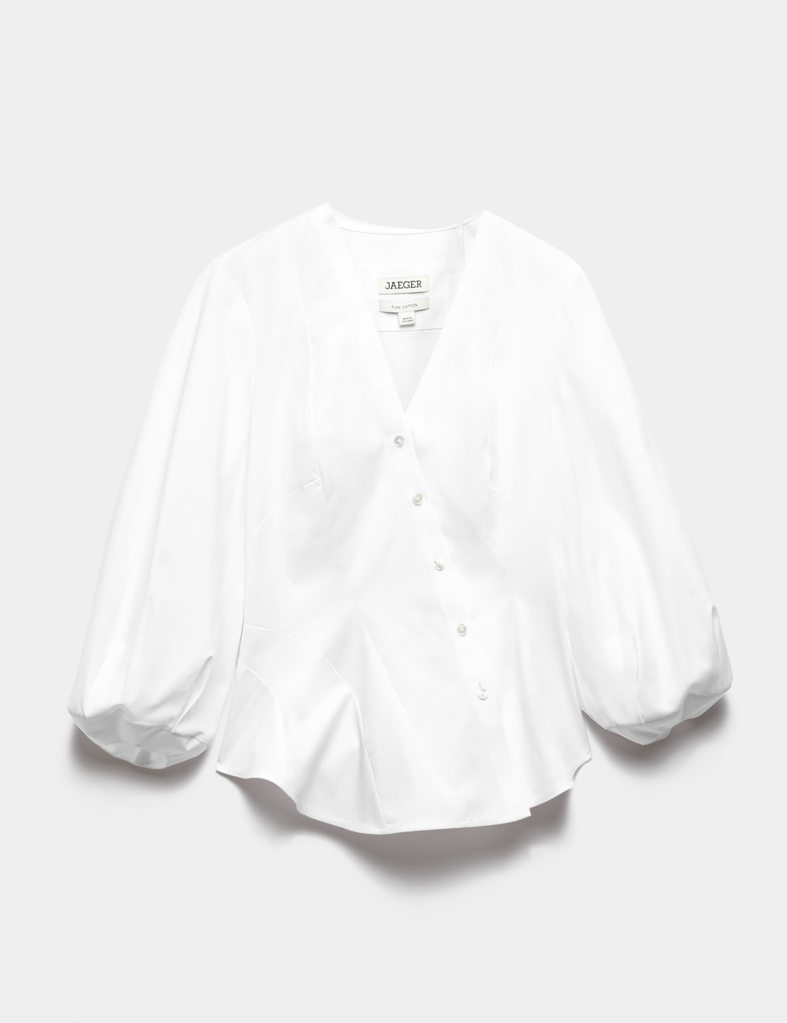 Pure Cotton V-Neck Button Through Blouse 2 of 7
