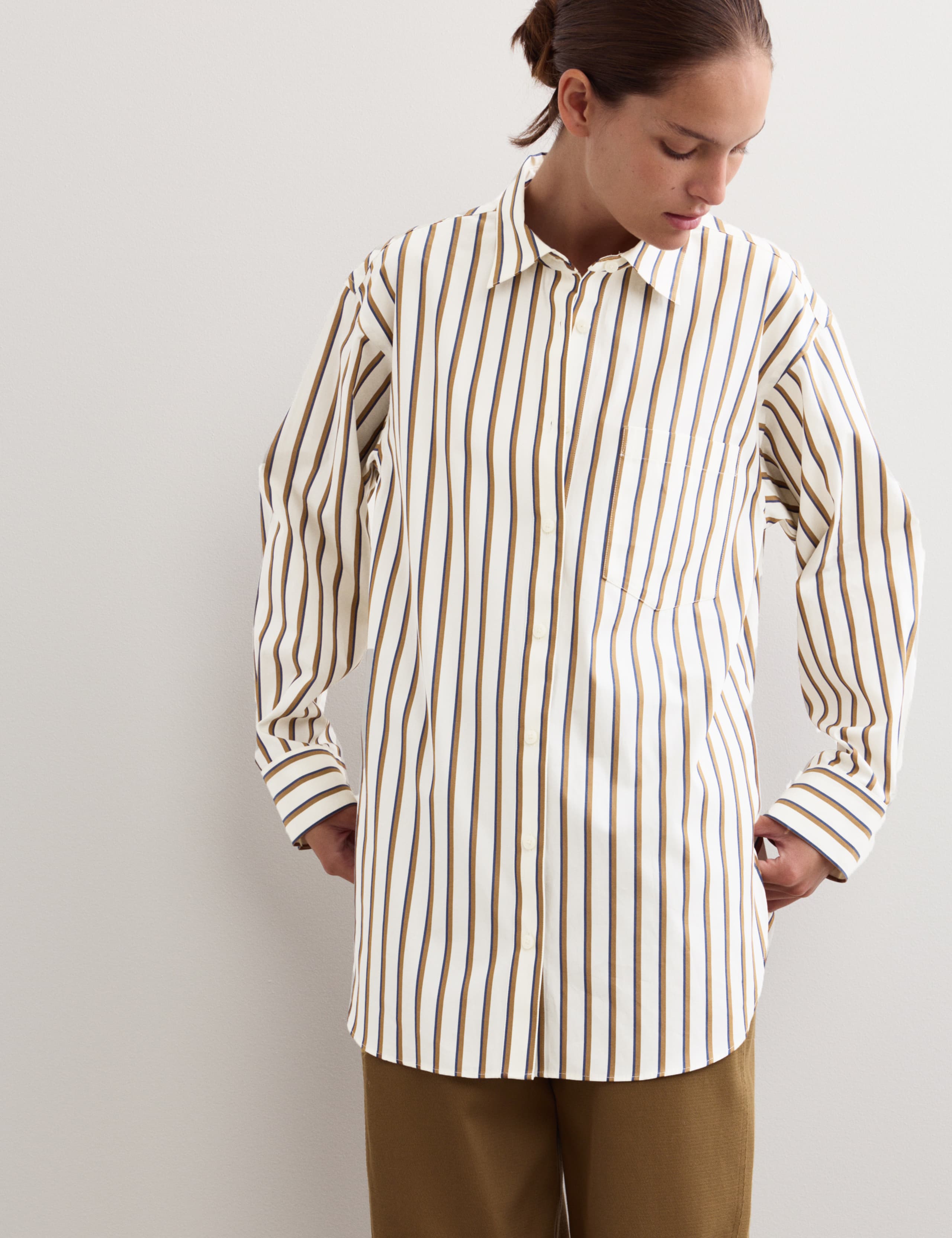 Striped Cotton Oversized Shirt 4 of 8