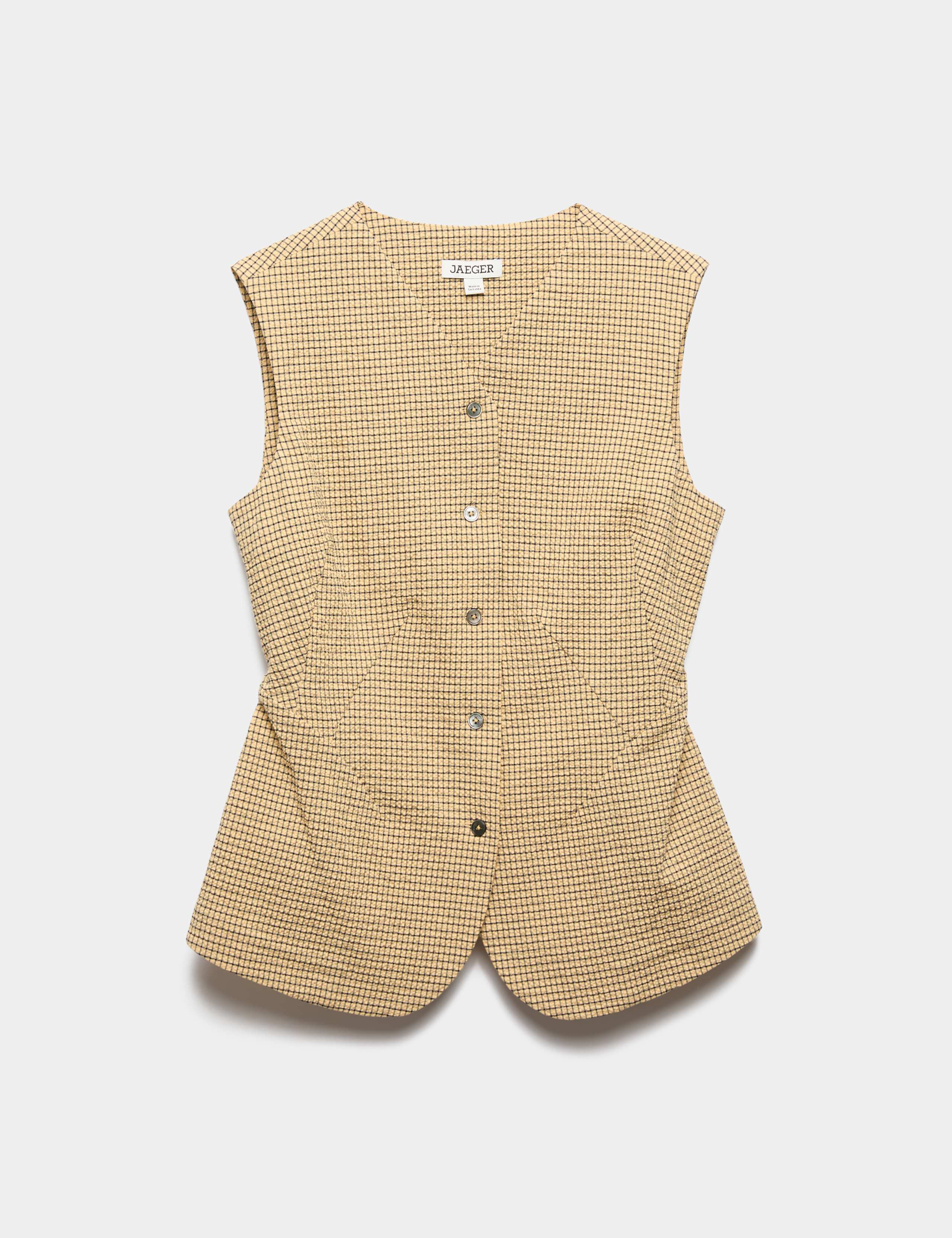Cotton Rich Checked Seersucker Waistcoat 2 of 8
