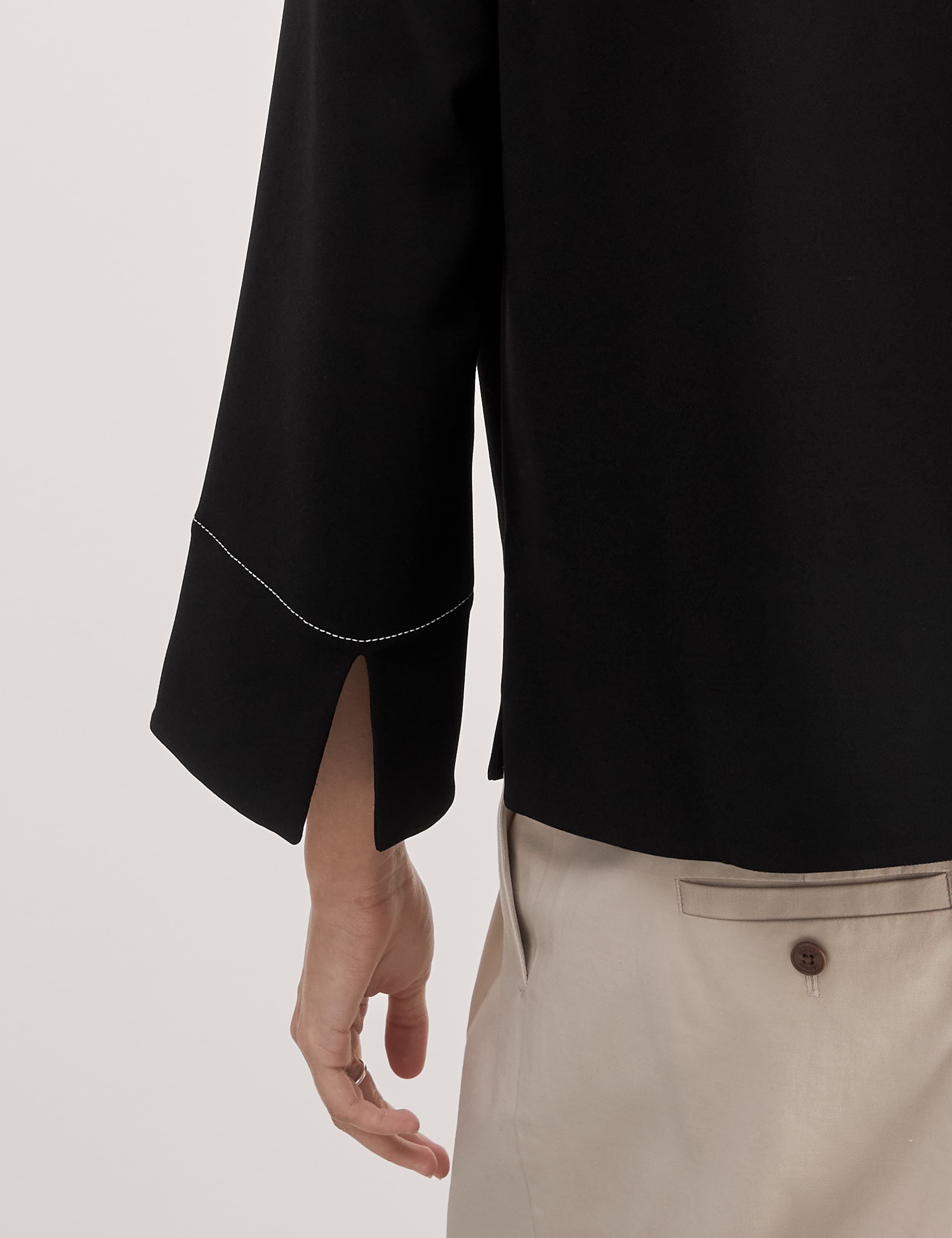 Crepe V-Neck Collared Top 4 of 5