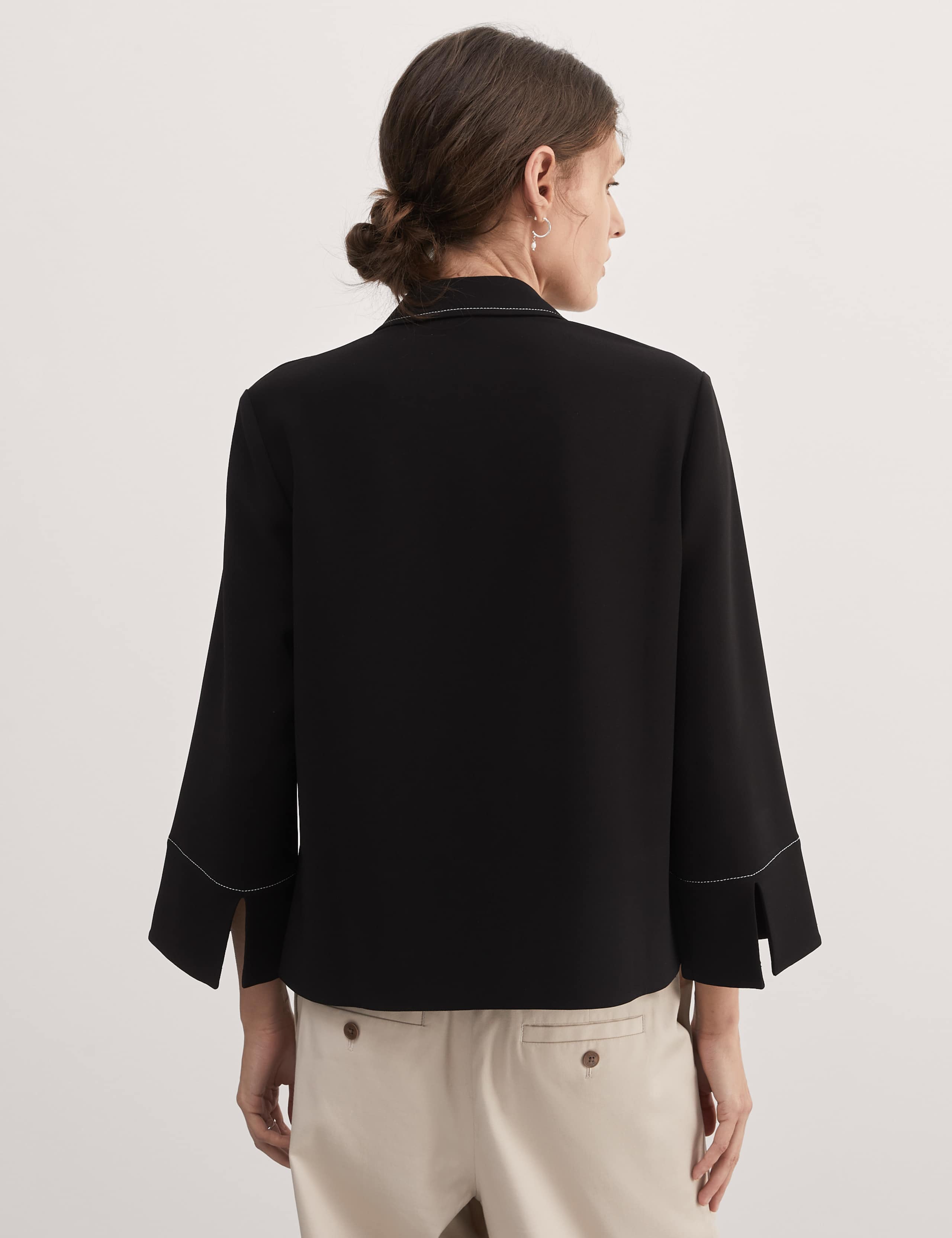 Crepe V-Neck Collared Top 5 of 5