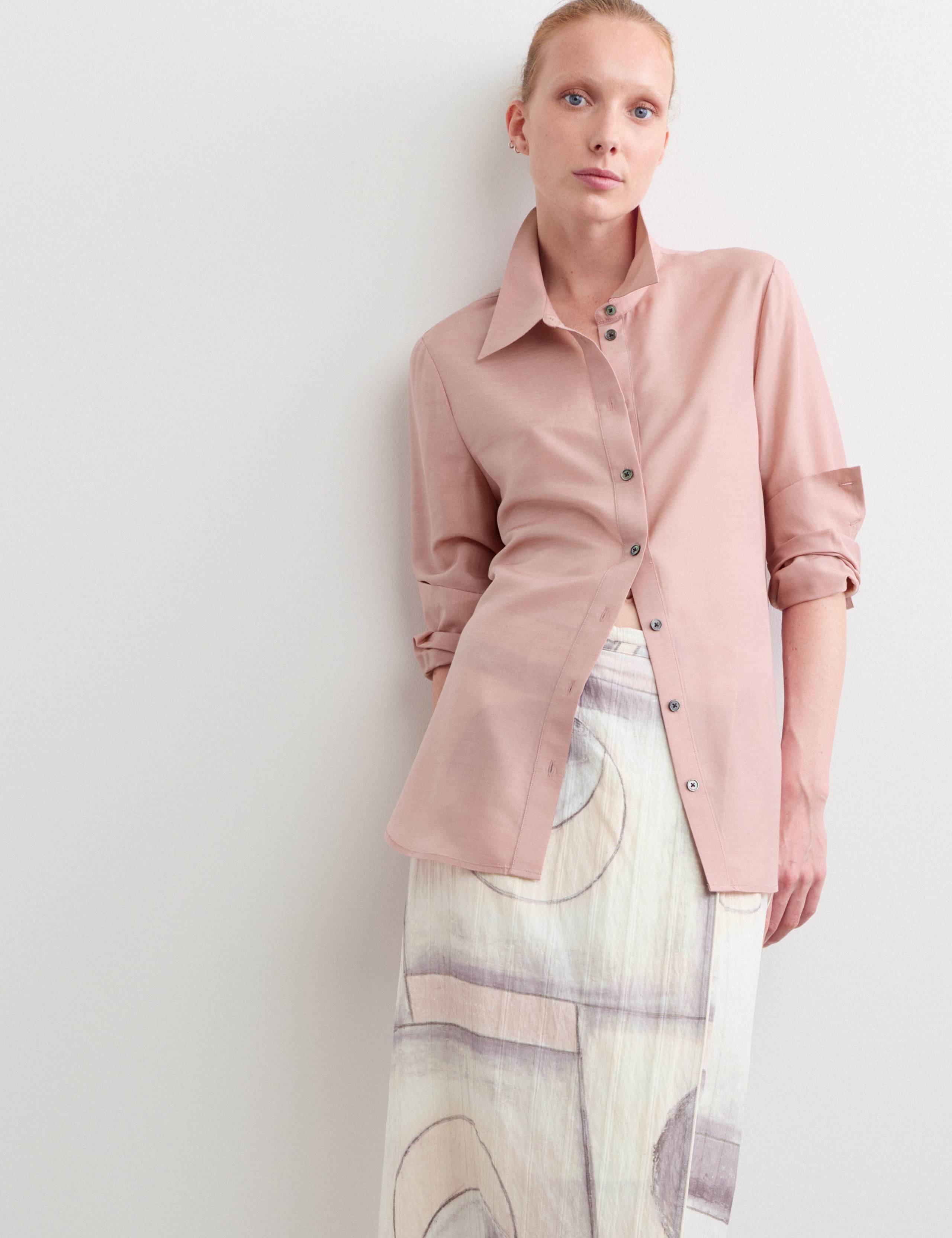 Lyocell Rich Shirt with Silk and Wool 1 of 6