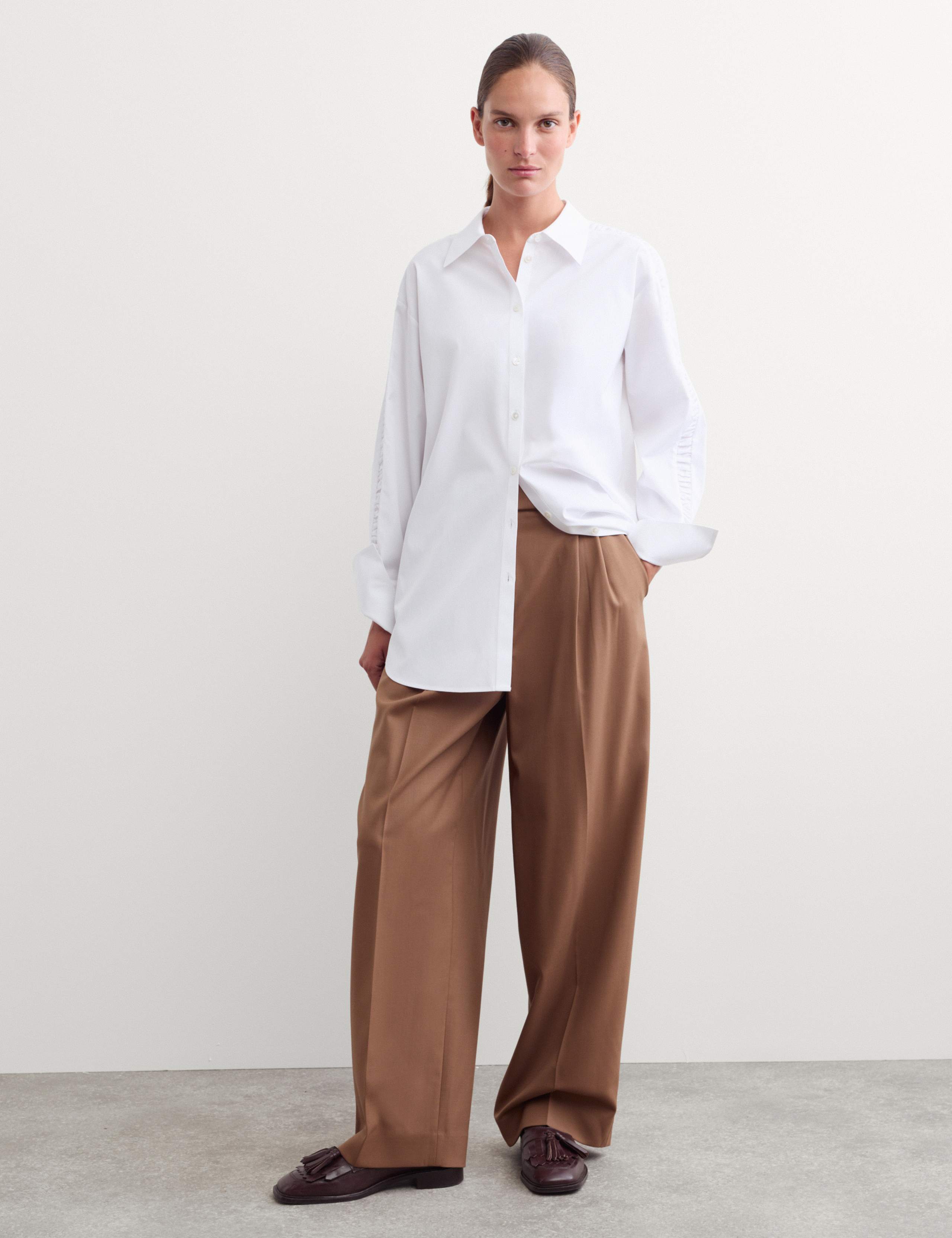 Pure Cotton Ruffle Detail Relaxed Shirt 1 of 7