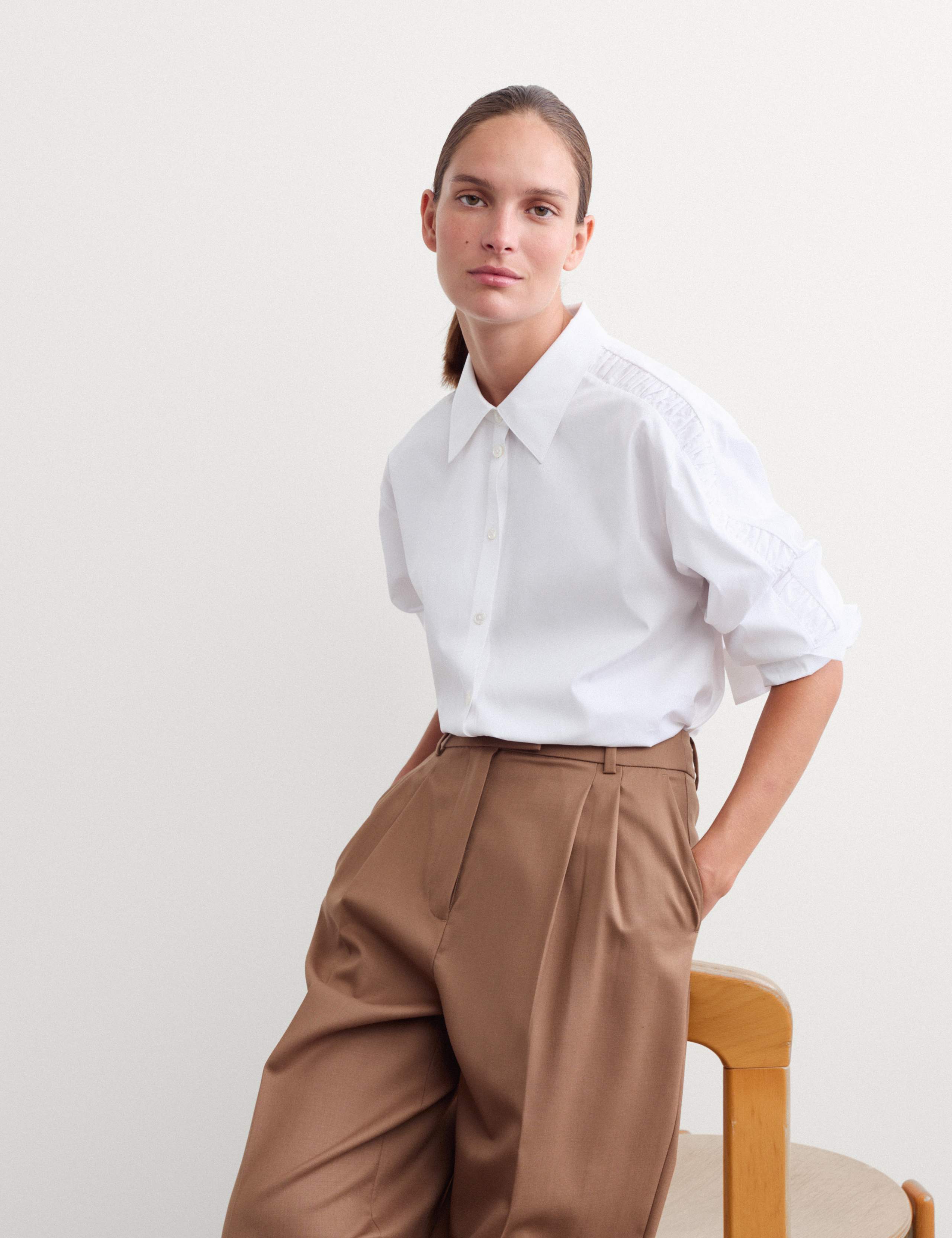 Pure Cotton Ruffle Detail Relaxed Shirt 3 of 7