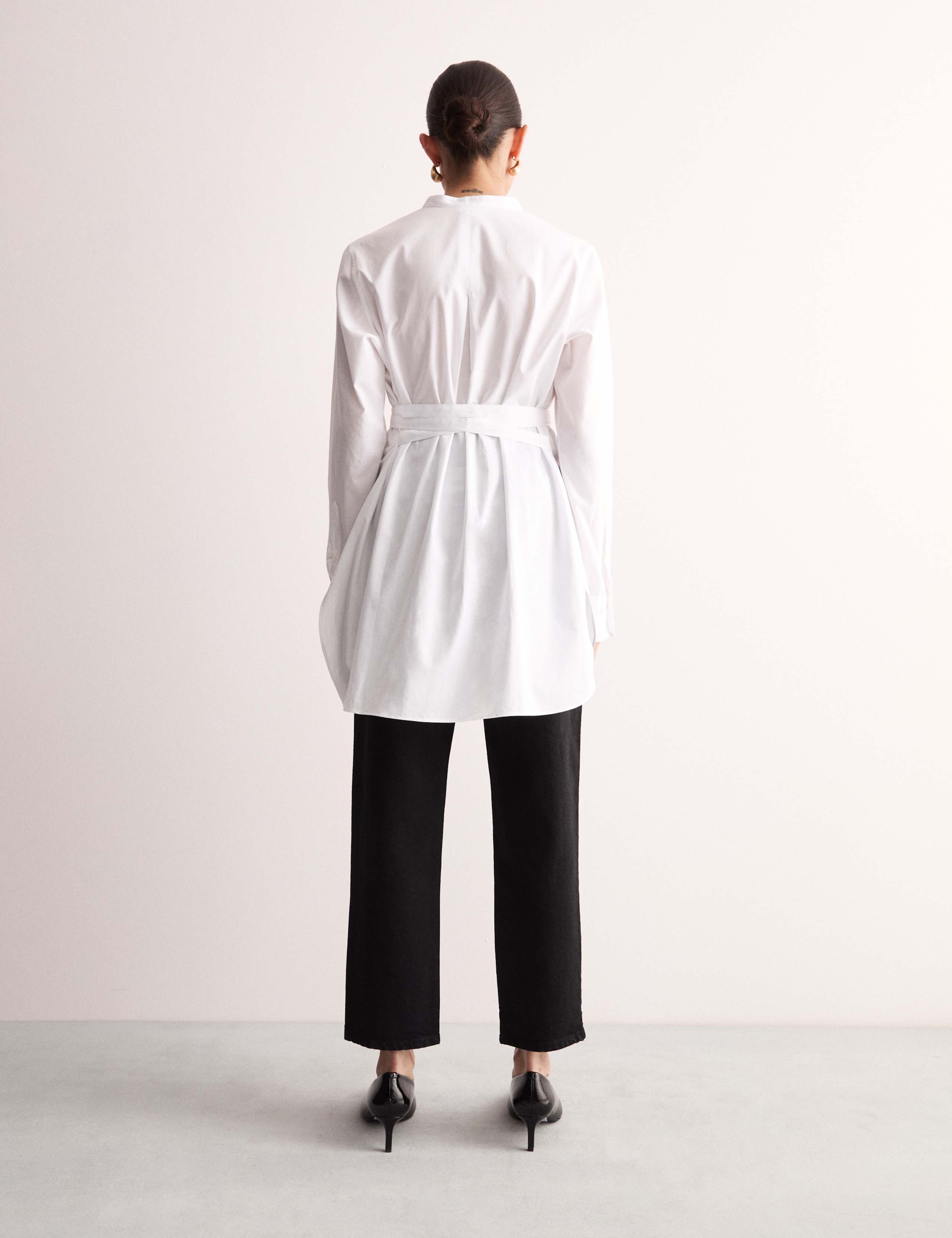 Pure Cotton Tie Front Longline Shirt 6 of 8