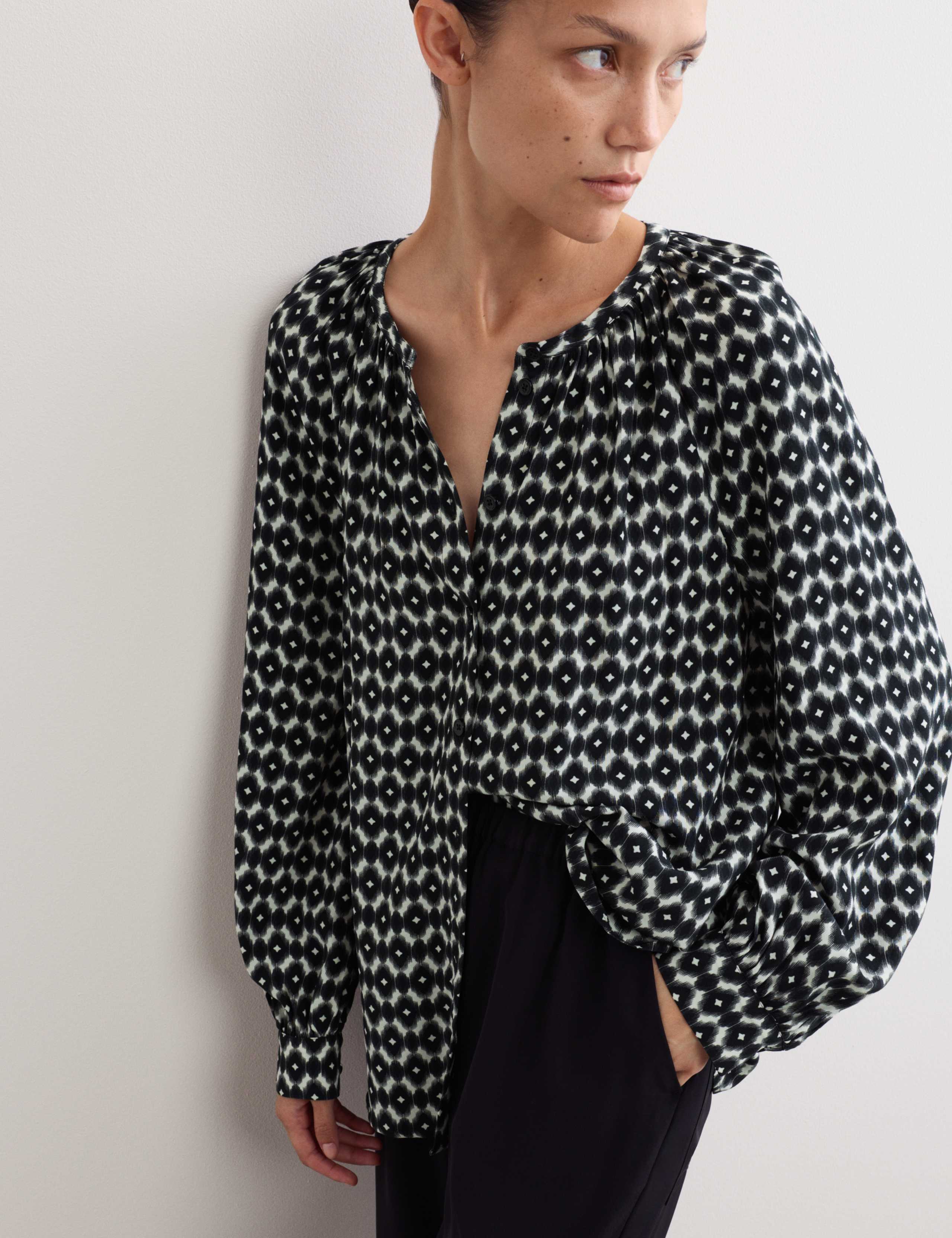 Geo Printed Button Through Blouse 3 of 7