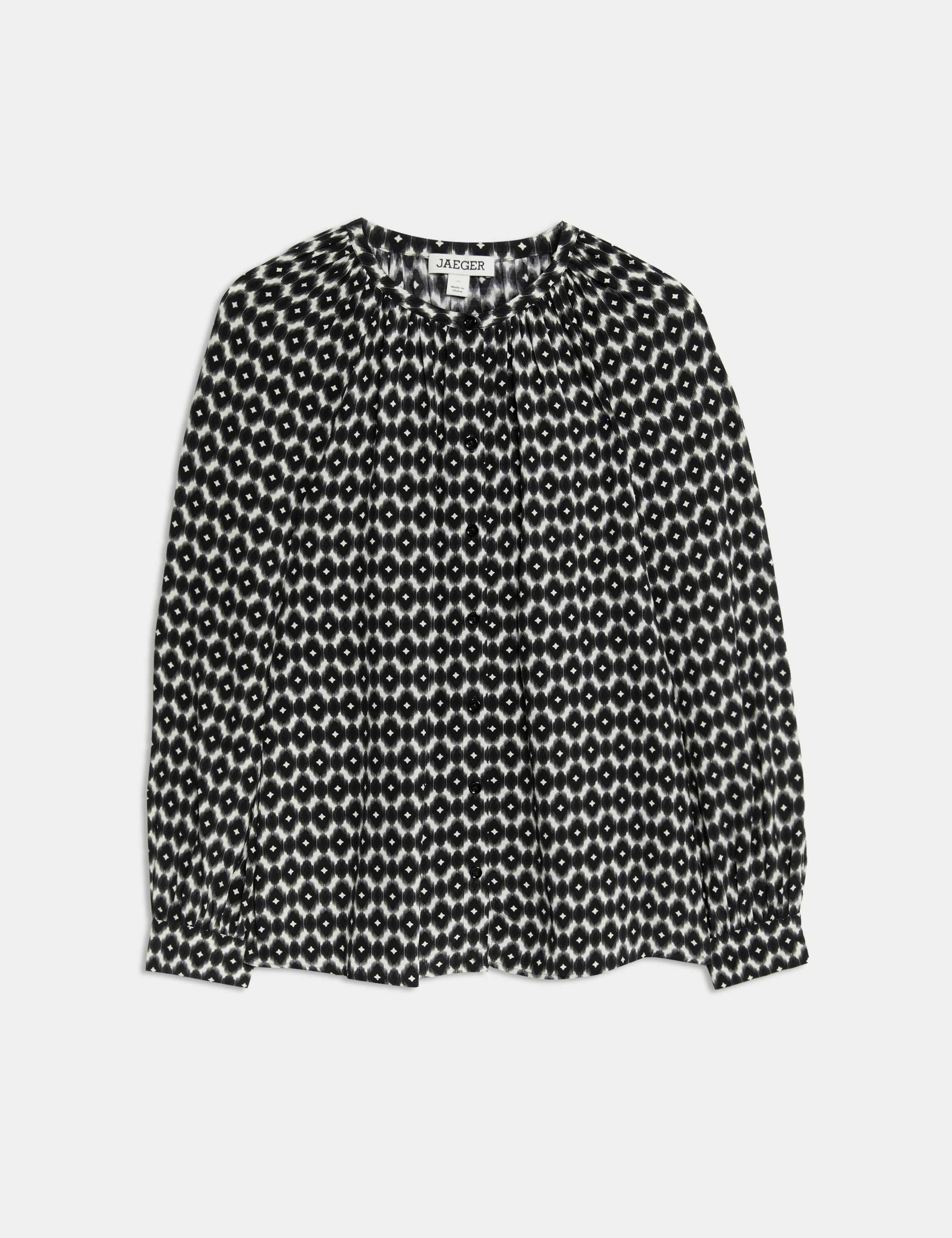 Geometric Print Button Through Blouse 2 of 7