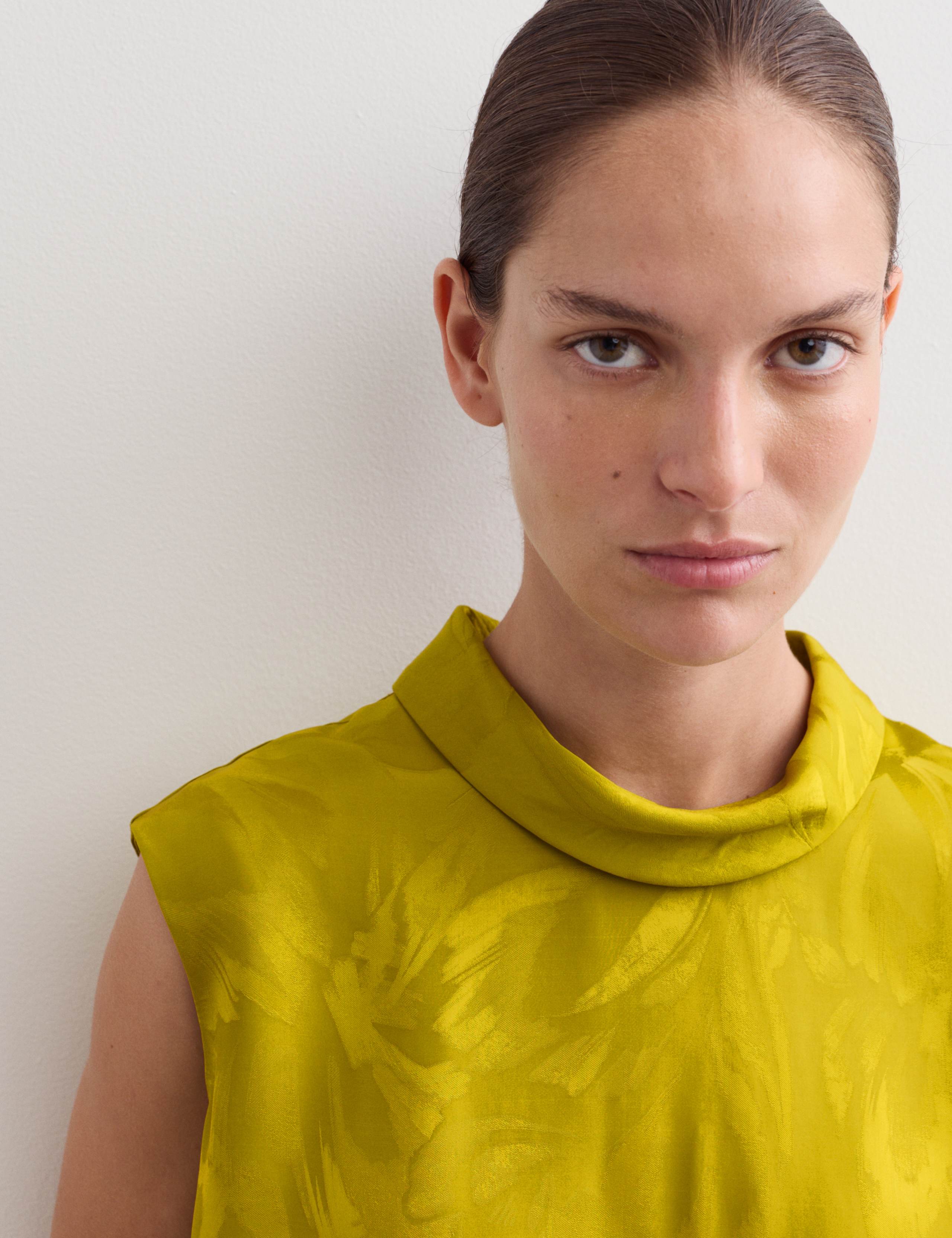Avocado Jacquard Capped Sleeve Top Co-ord 3 of 8