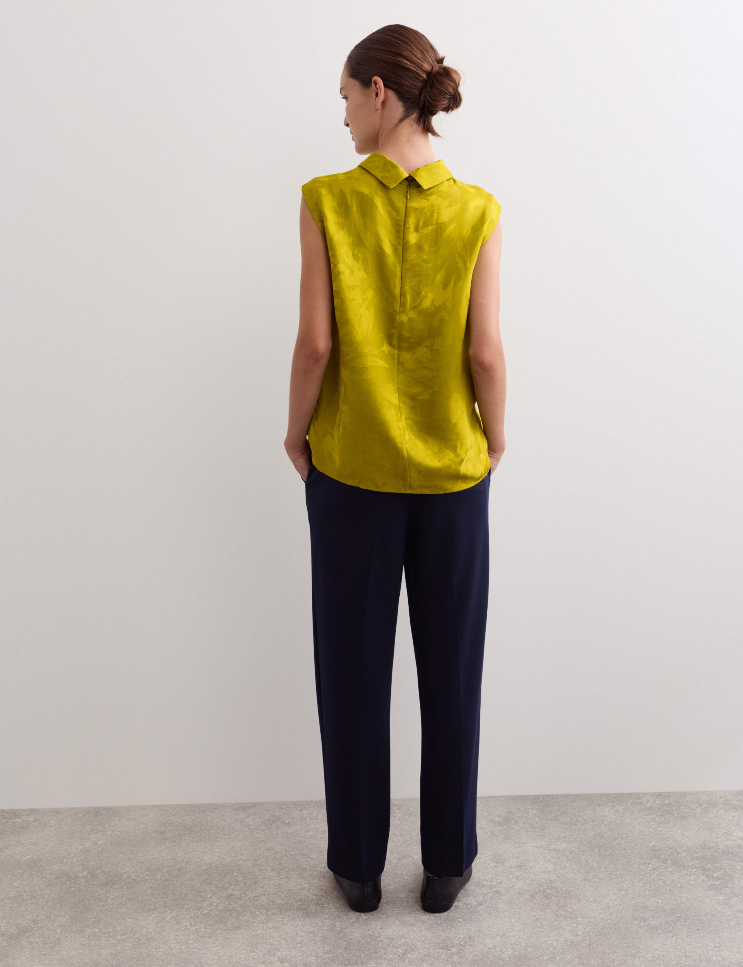 Avocado Jacquard Capped Sleeve Top Co-ord 7 of 8