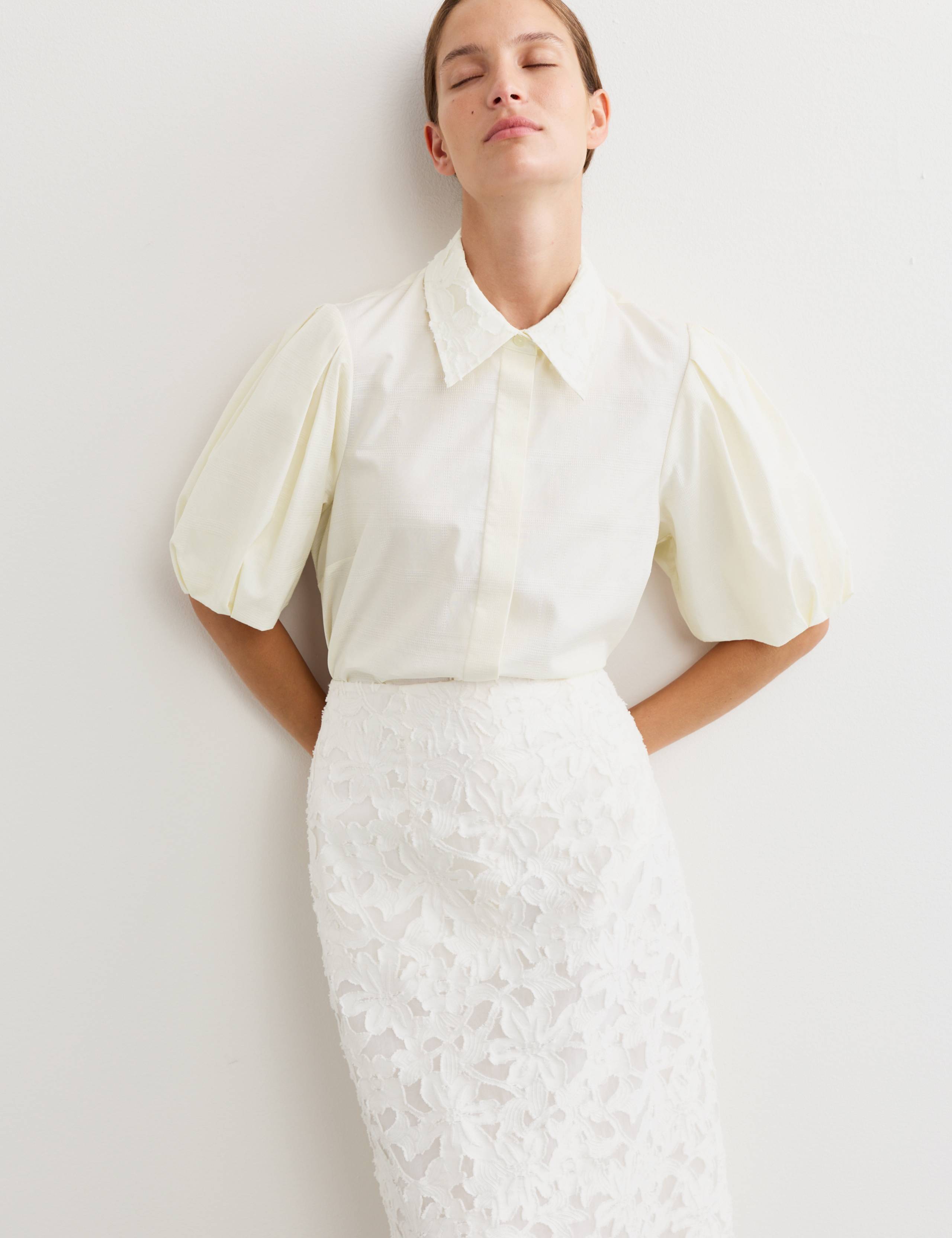 Pure Cotton Collared Textured Laced Shirt 3 of 8