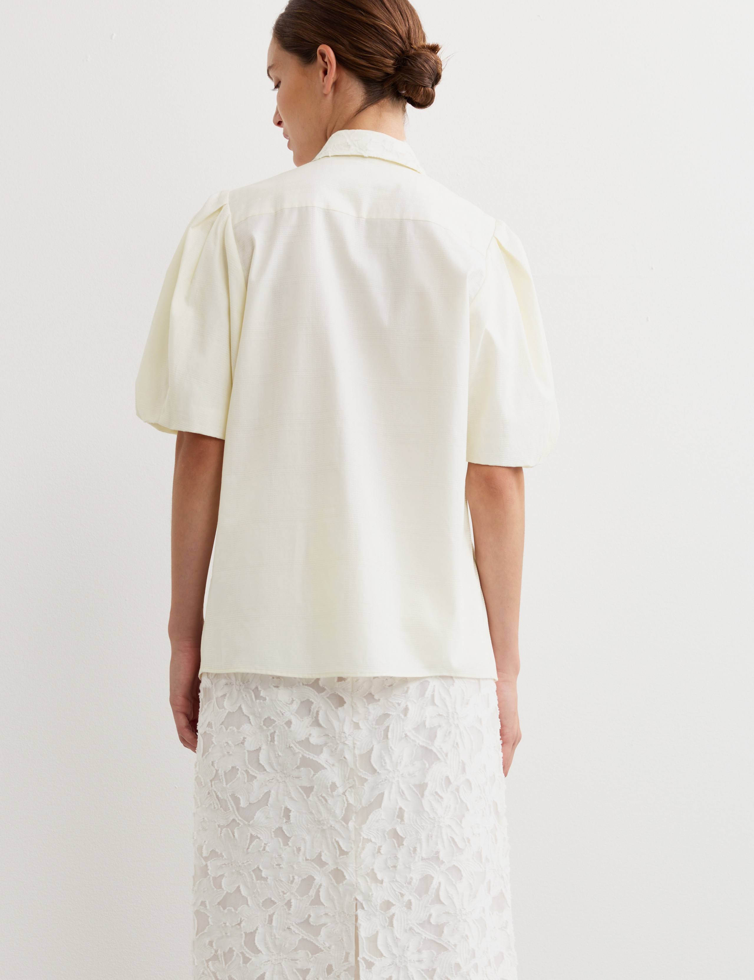 Pure Cotton Collared Textured Laced Shirt 7 of 8